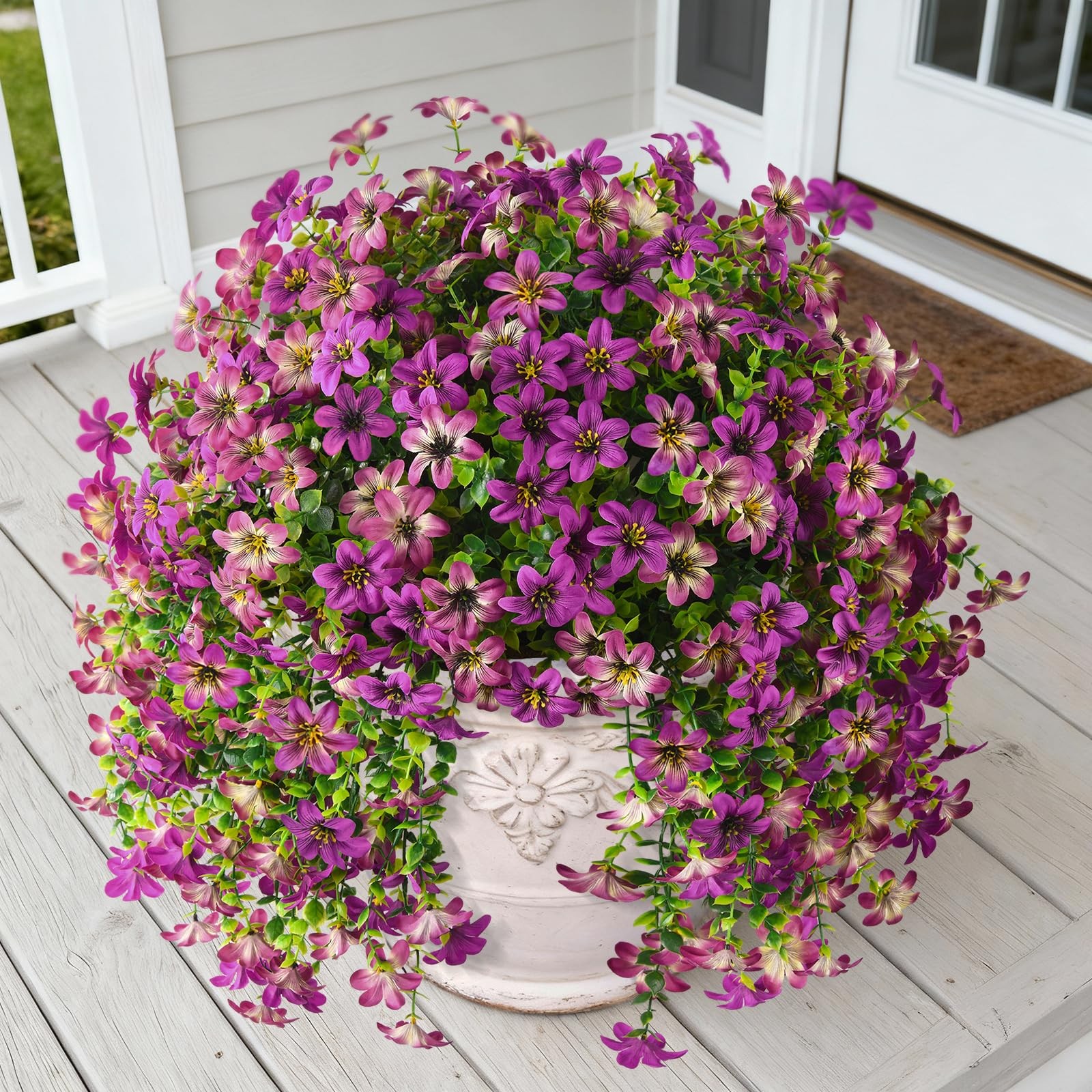Artificial Flowers for Outdoor Faux Hanging Plants Spring Summer Decoration 2…