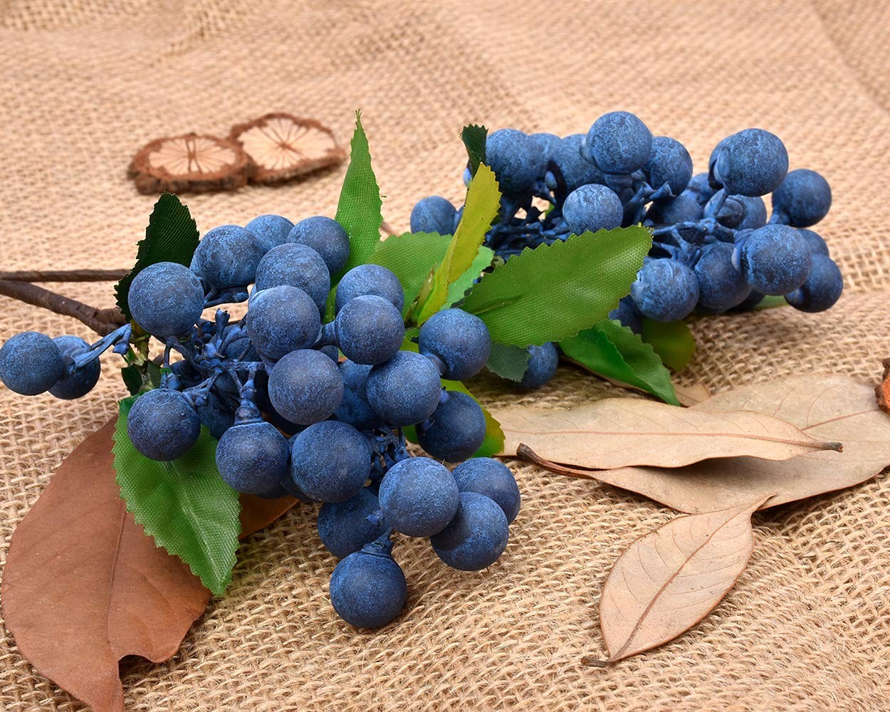 4 PCS Artificial Blueberries Lifelike Faux Fruit Berries Fake Decor Blue Prop