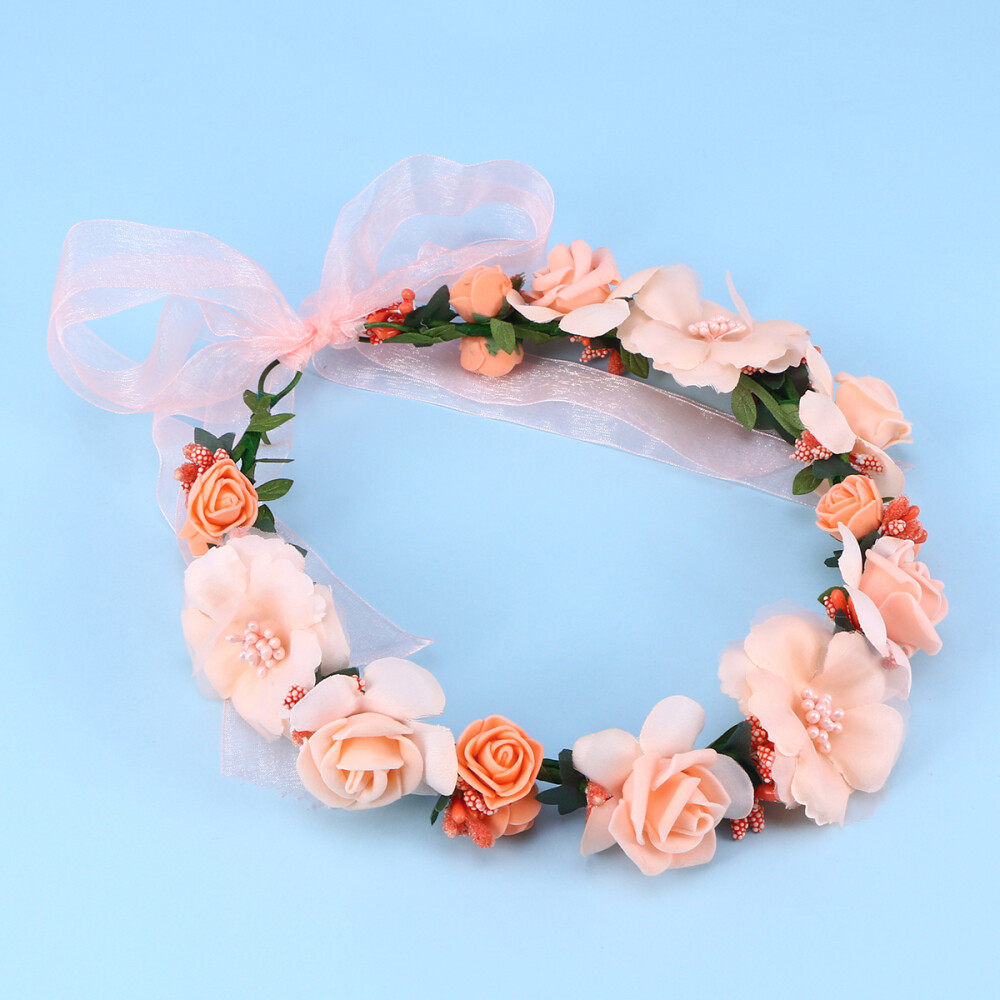 Flower Hair Band Flower Wristband Women Wedding Garland Headband