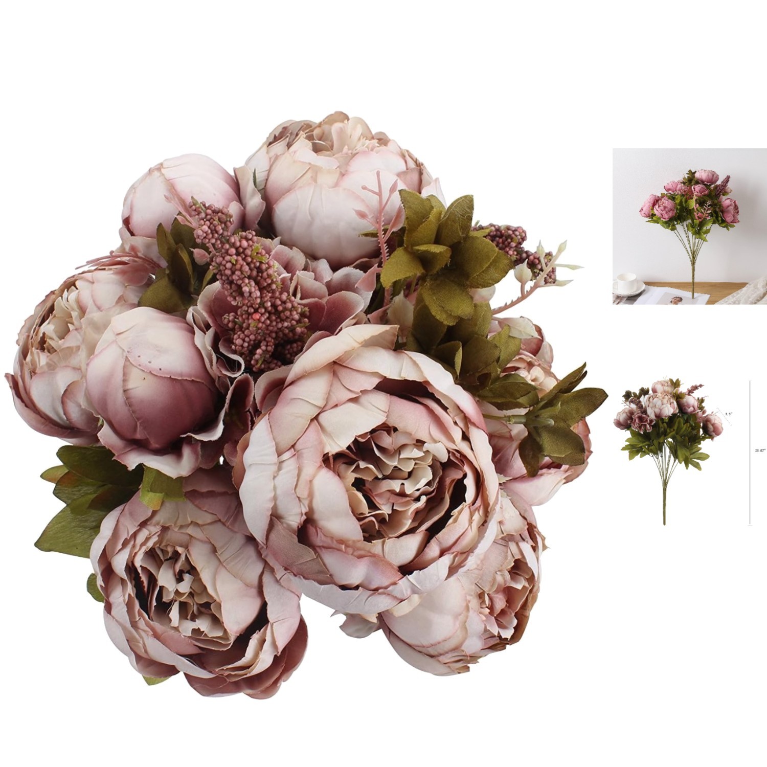 Elegant Sweetened Bean Artificial Peony – Perfect for Weddings & Home Interiors