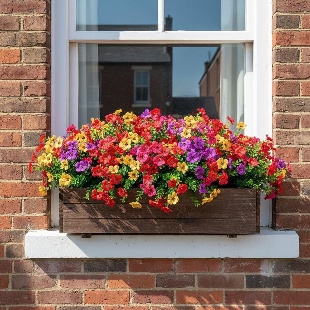 Lifelike Outdoor Artificial Flowers for Garden Porch Decor UV Resistant 12 Count