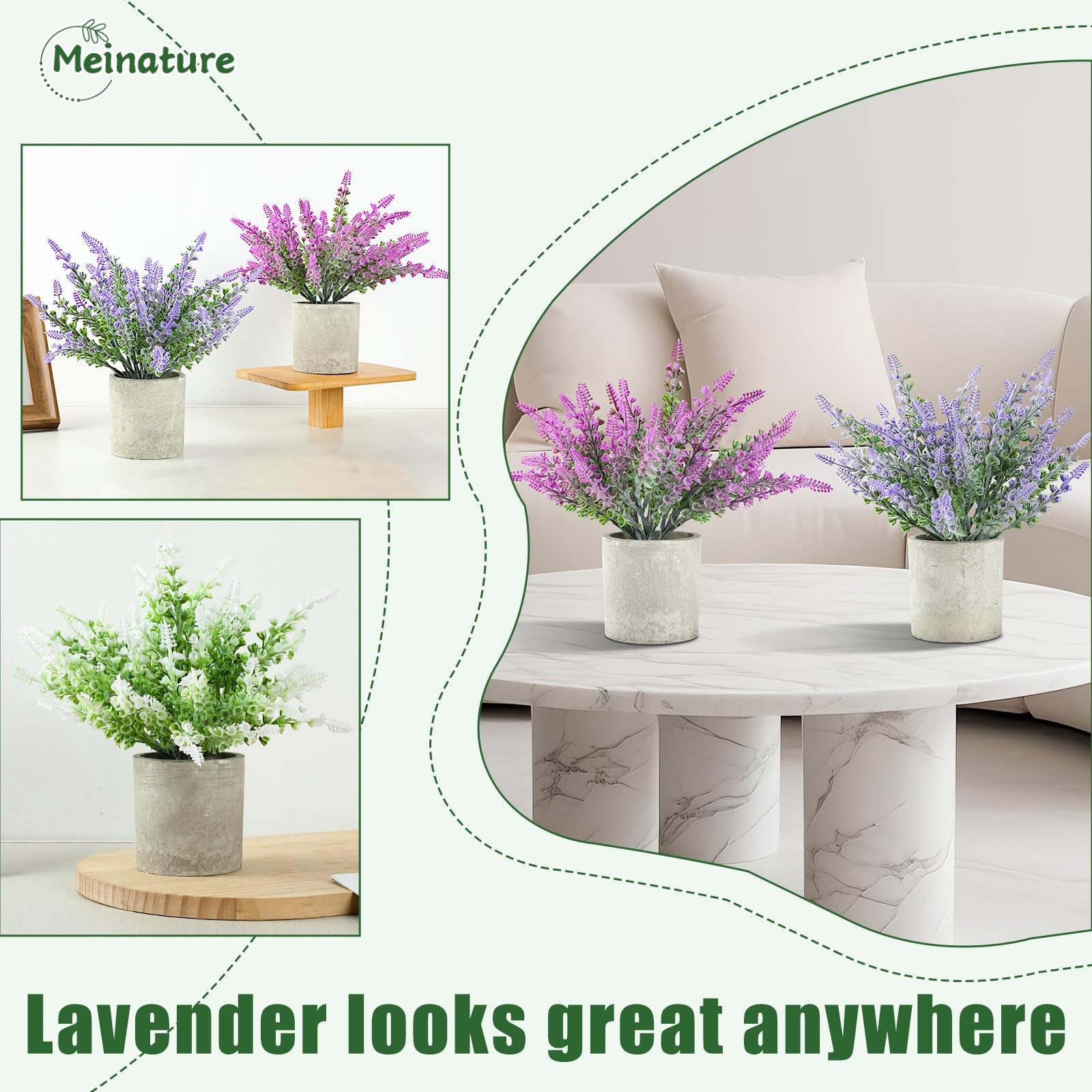 Plant Stand Indoor，3-Pack Lifelike Artificial Lavender ，Artificial Plants Ind…