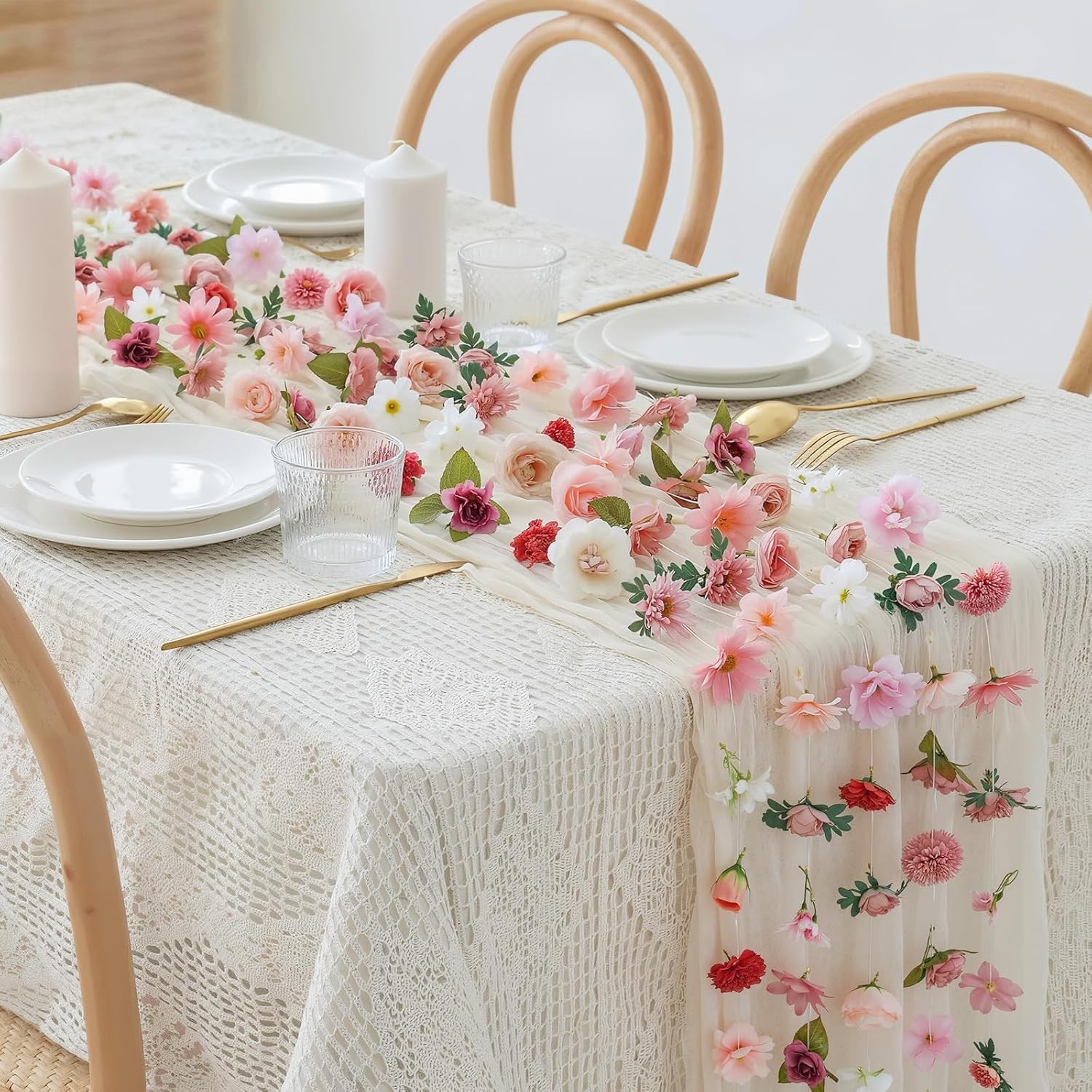 6 pcs 35.46 ft artificial flower garlands for garden party