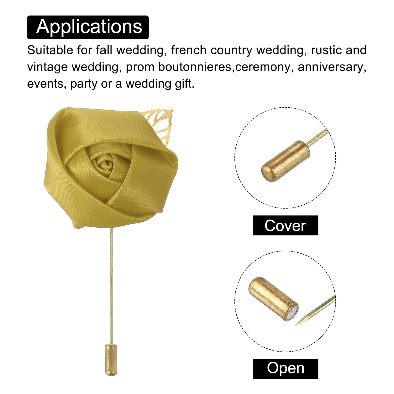 Groom Boutonnieres Rose Pins For Man Wedding Ceremony Formal Party Accessory