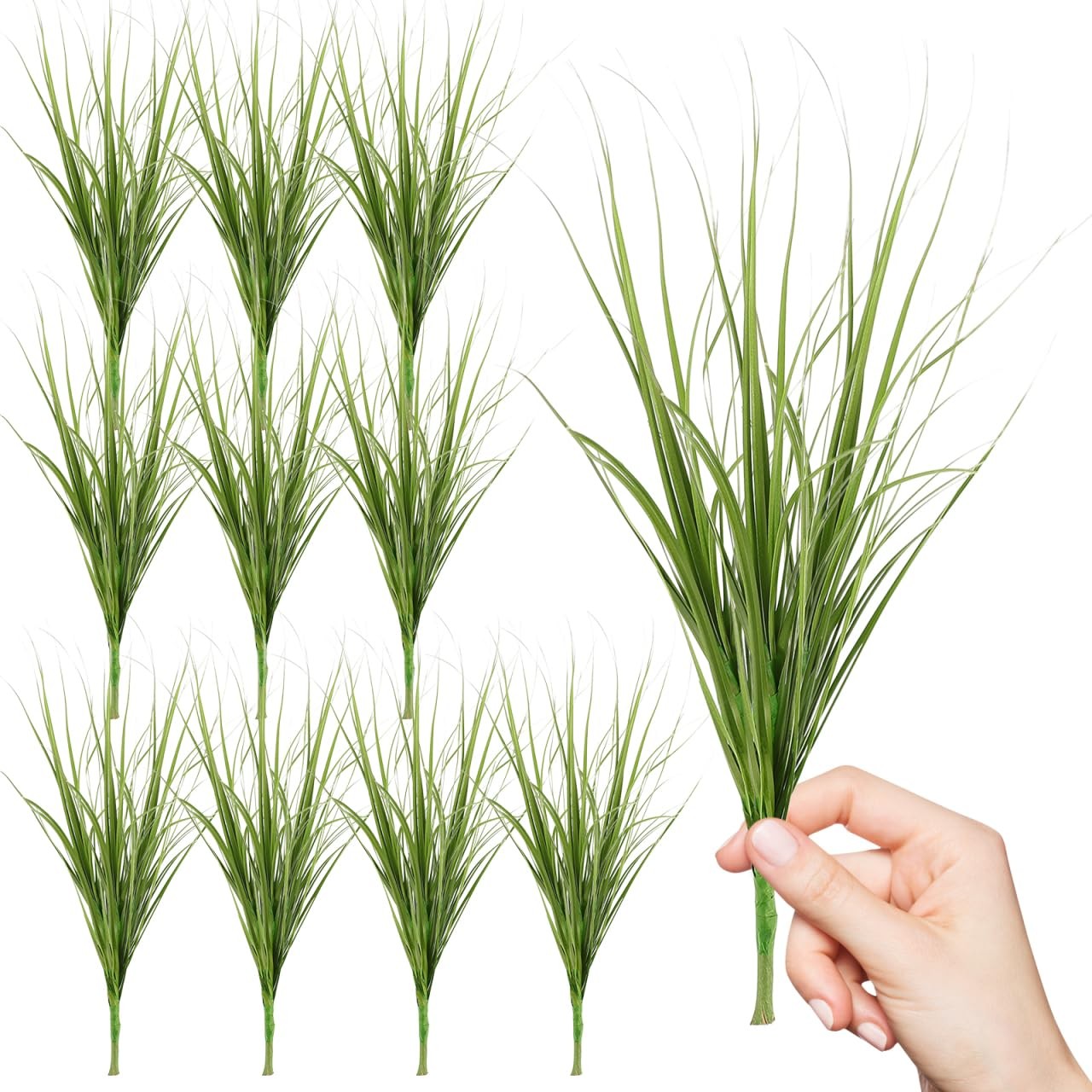 12 Pcs Artificial Grass Simulation Plant Props 11.81In Lifelike Fake Grass De…