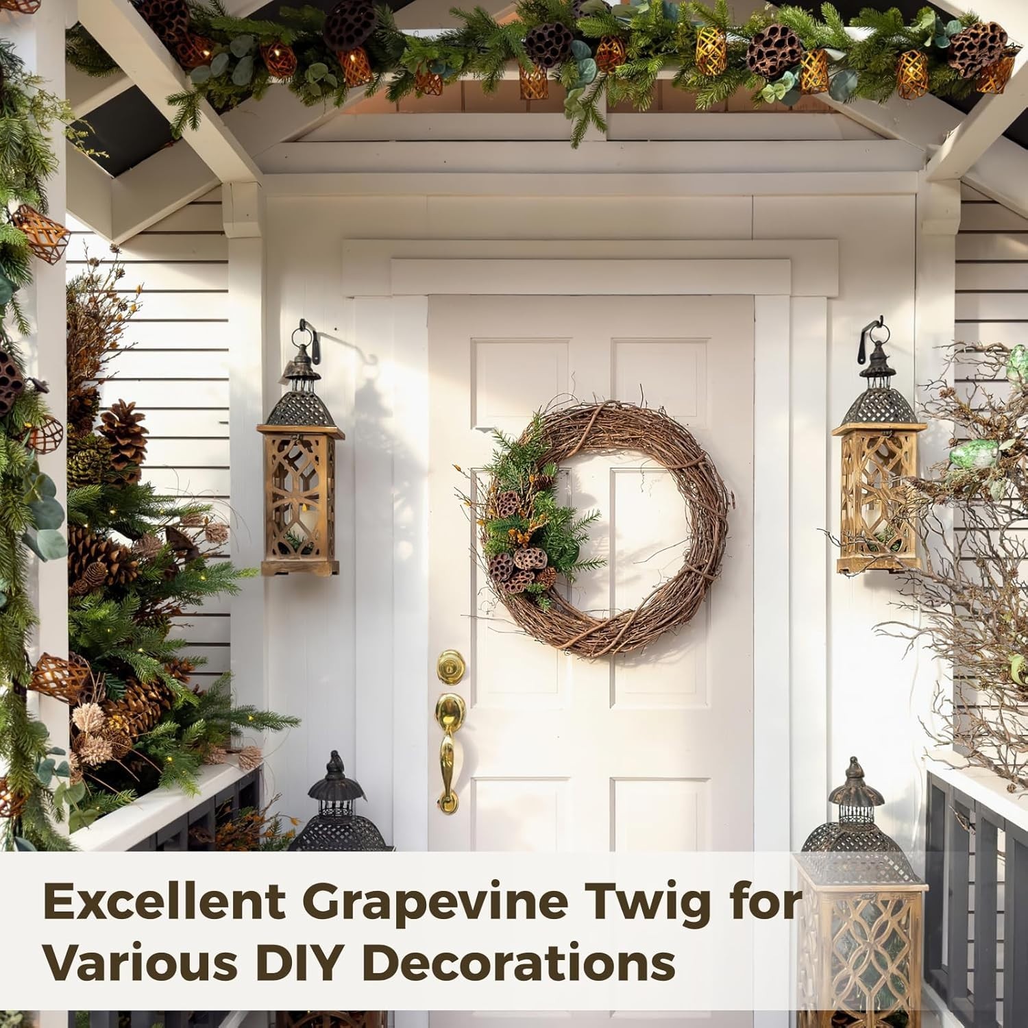 2 PCS Grapevine Garland – DIY Crafts Natural Grapevine Twig Vines, 15 Feet Vines