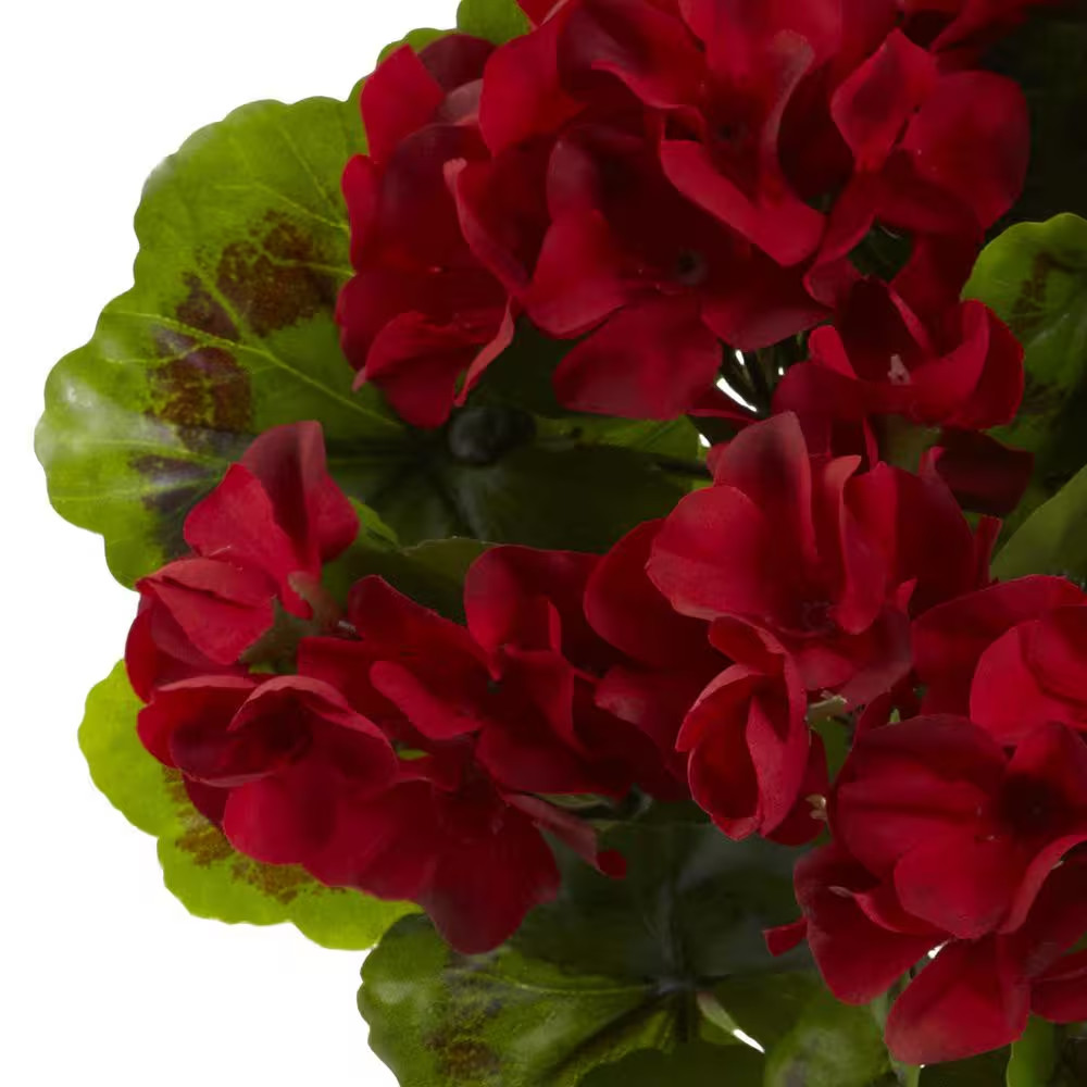 UV Resistant Indoor/Outdoor Geranium Artificial Bush (Set of 4)