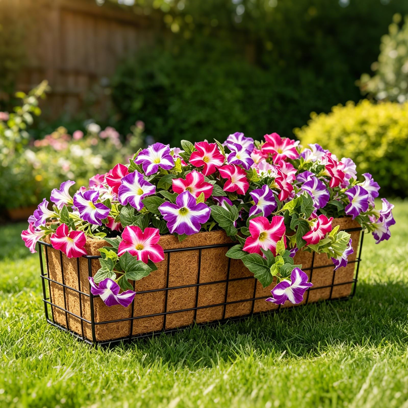 2 Pcs Artificial Handing Petunia Flowers for Outdoors, Artificial Fake Flower…