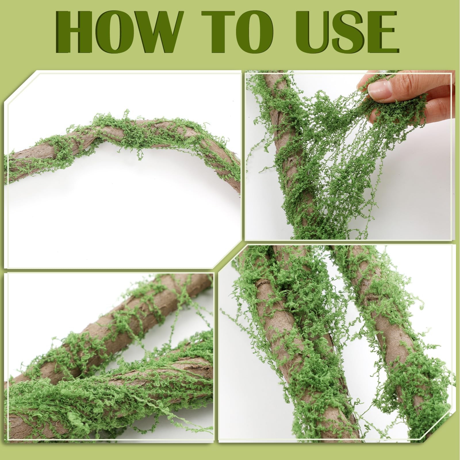 2 Pcs 118in Large Bendable Artificial Tree Branches with Moss Enchanted Fores…