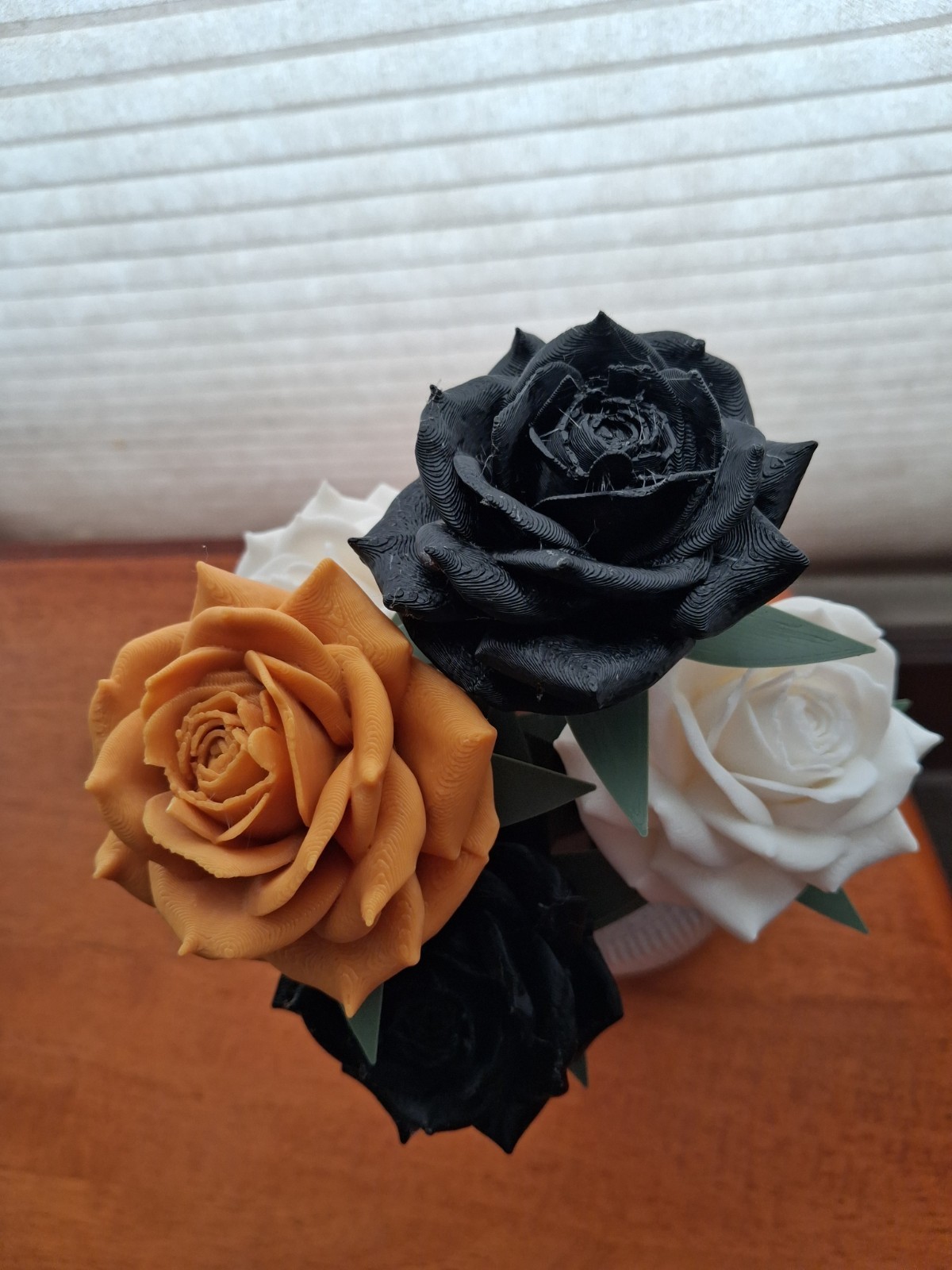 3d Printed Rose/Succulent Bouquet with Vase (More colors to choose from!)