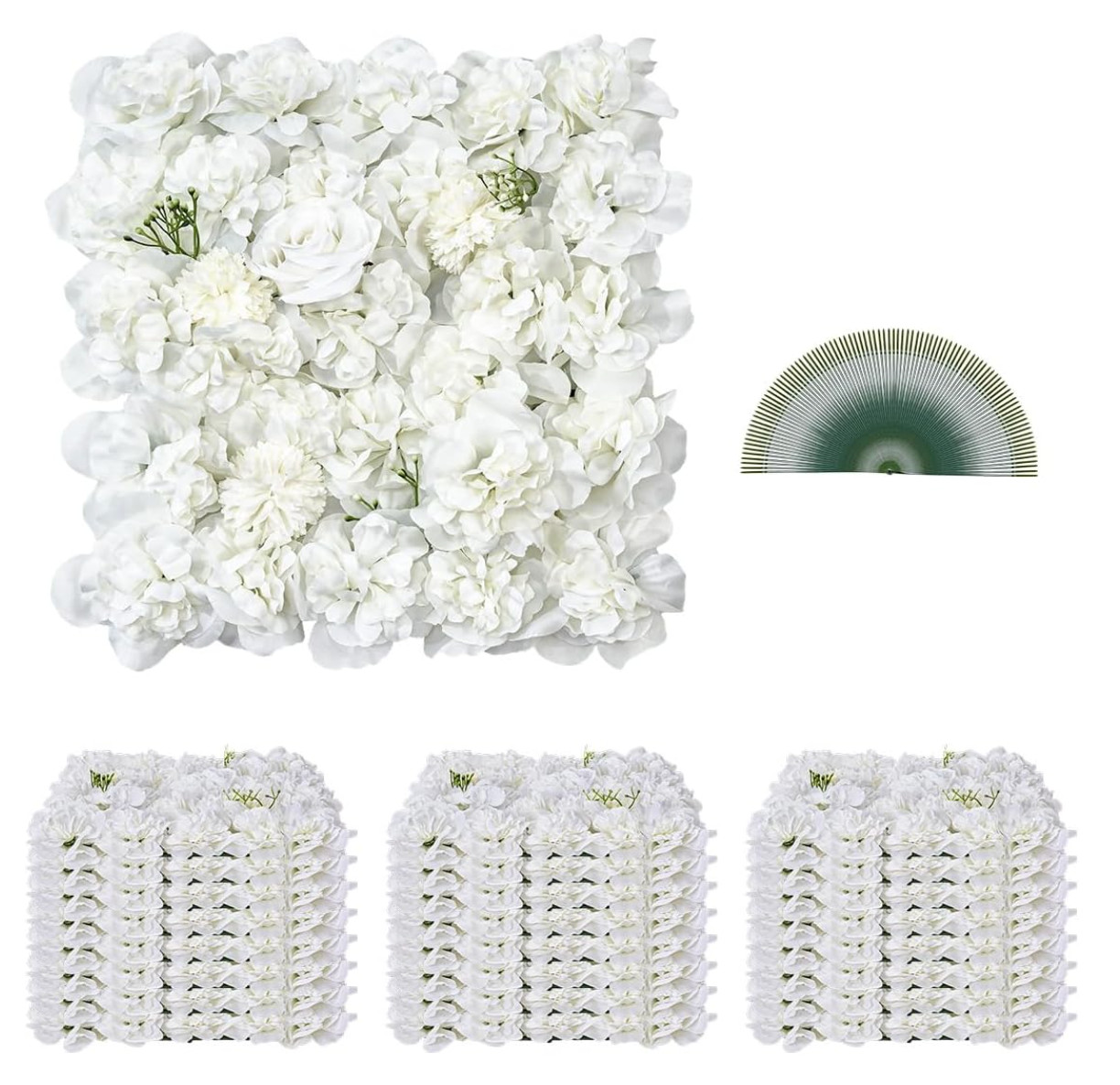 VEVOR 3D Flower Wall Panel – 24 PCS 15 x 15 in Artificial Floral Wall (JNP02102)