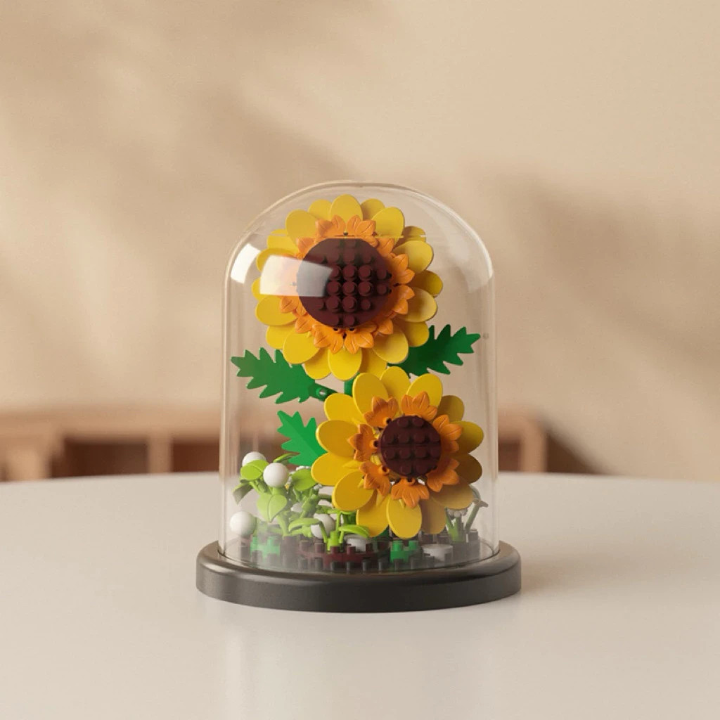 New Flower (Sunflower) Assembled Toys Building Blocks Potted Plant Ornaments