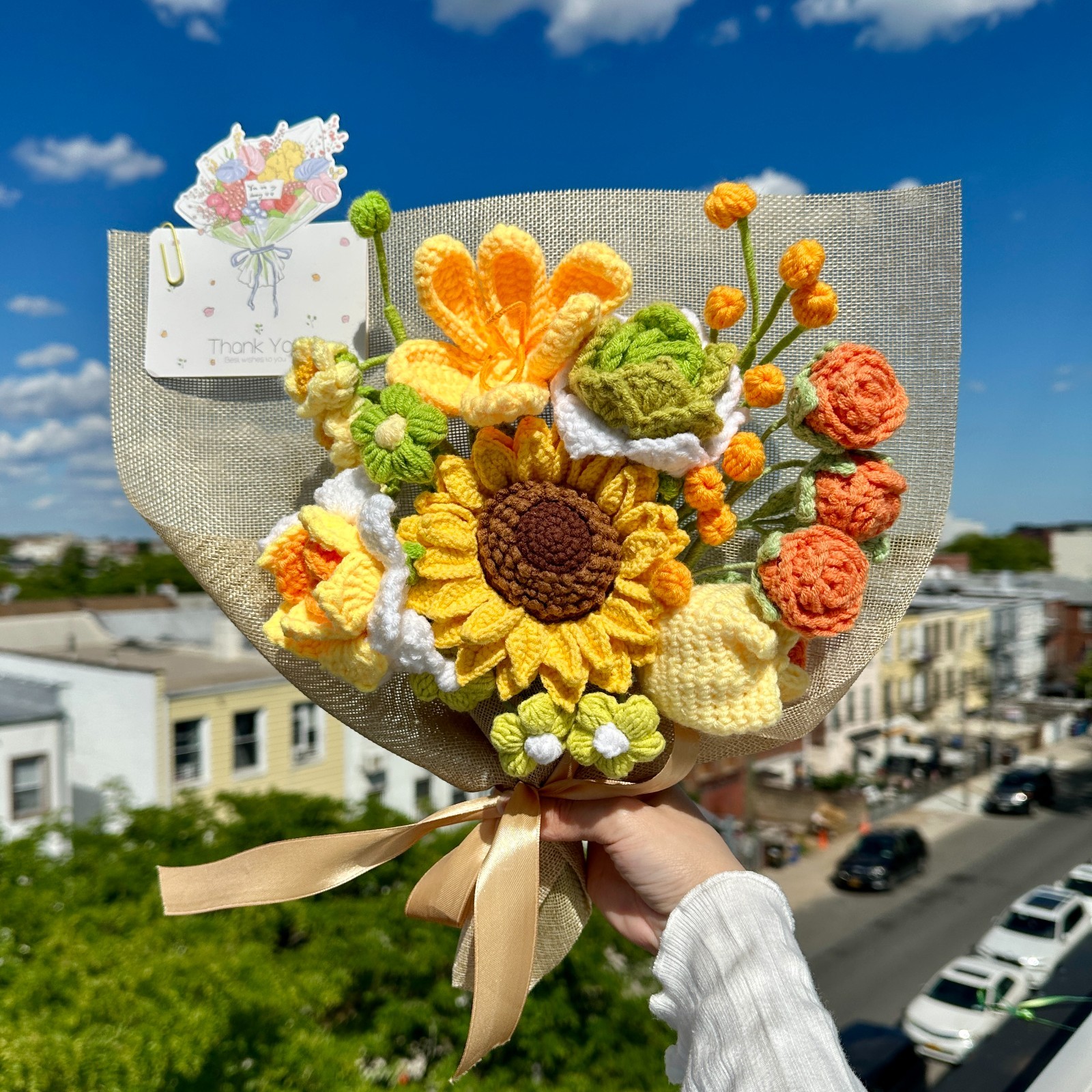 Handmade Crochet Sunflower Bouquet | Get Well, Birthday Gift, Teacher Appreciati