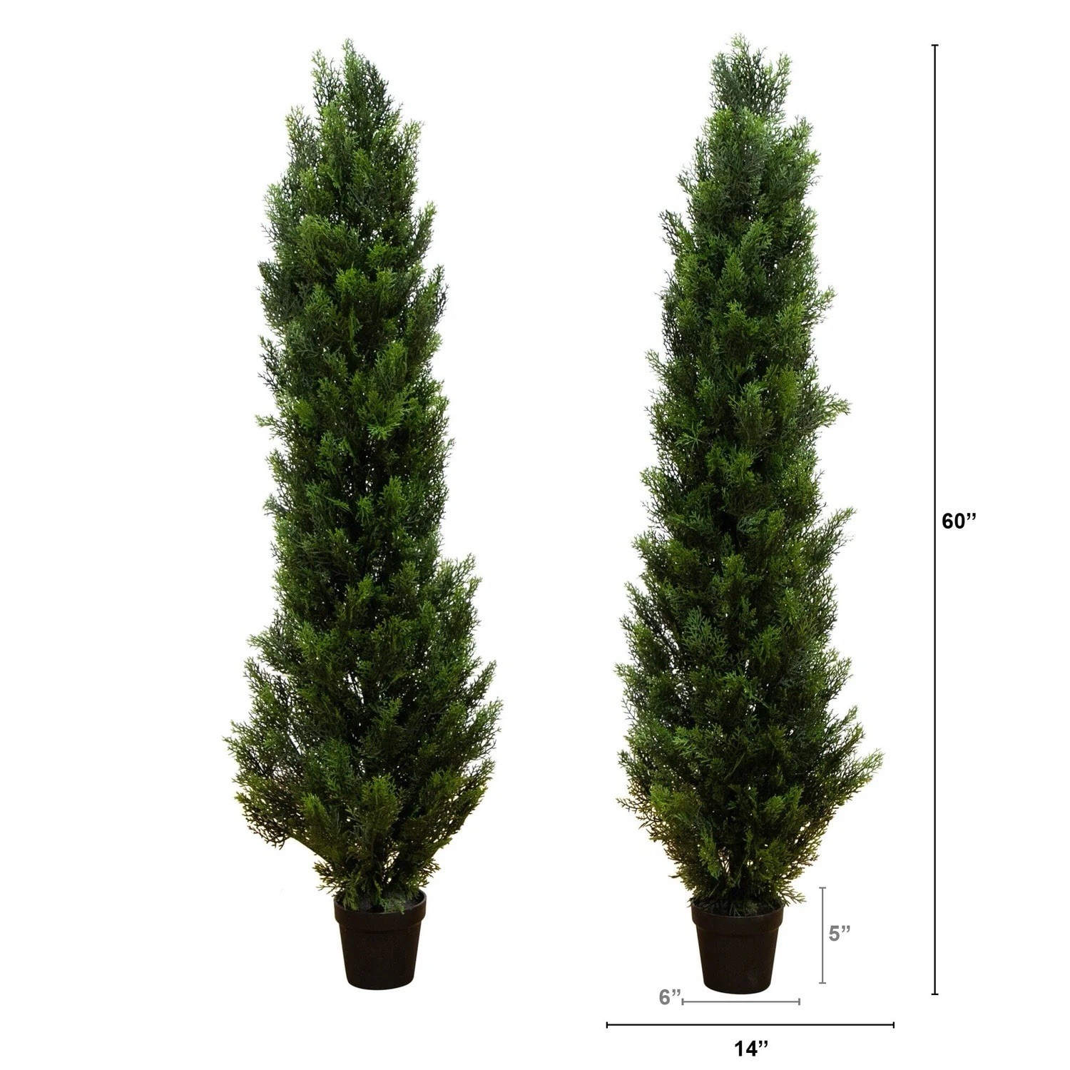 5’ Cedar Pine Artificial Topiary Tree Home Decor UV (Indoor/Outdoor) Pack 2