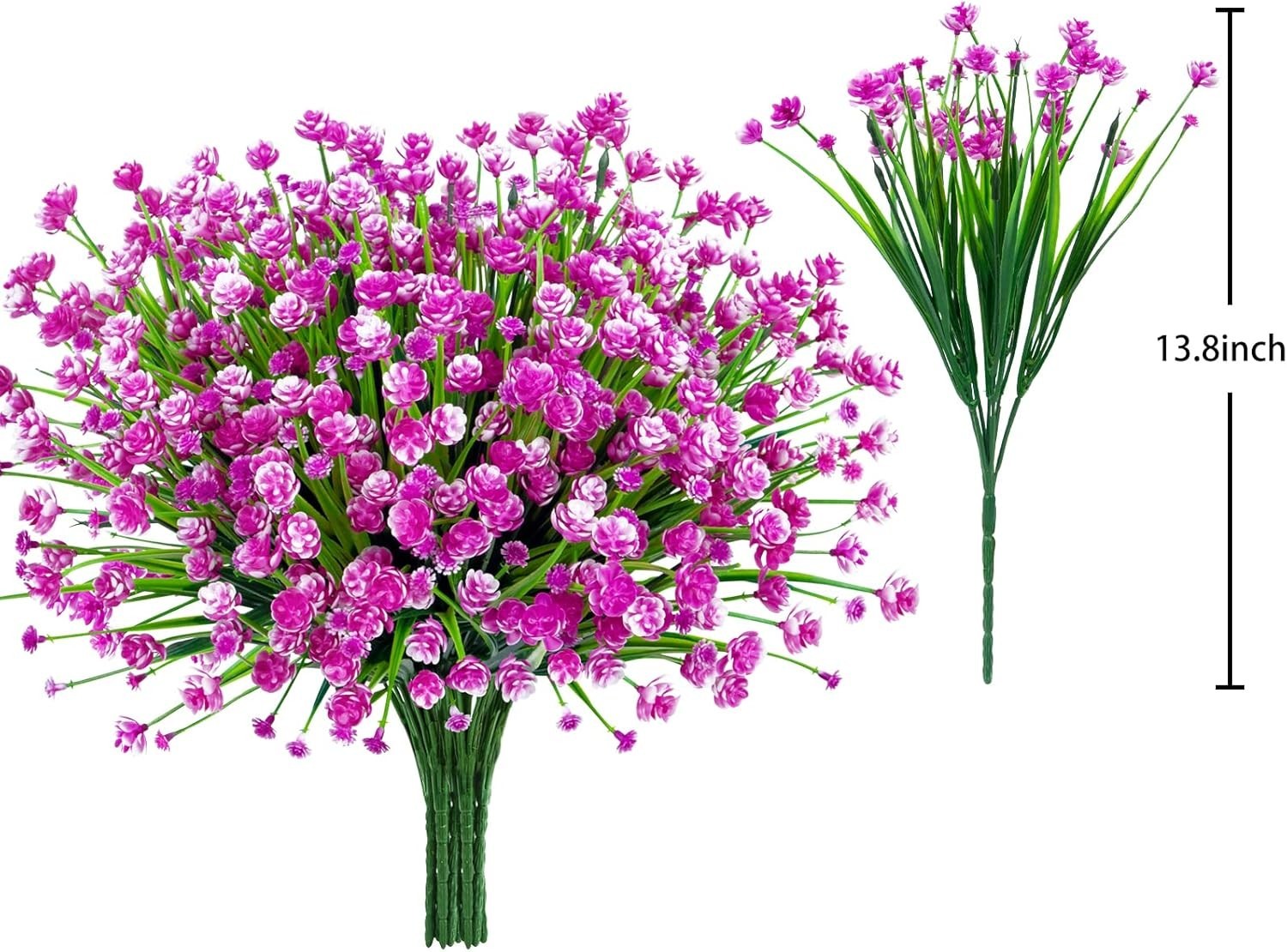 12 UV Resistant Fuchsia Artificial Flowers for Vibrant Indoor/Outdoor Décor