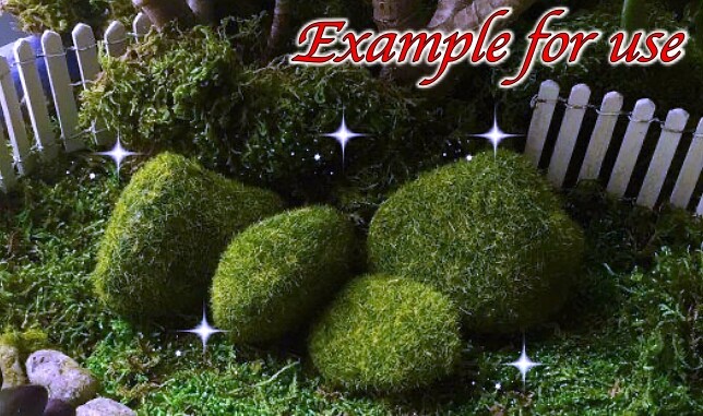 8 pc. Pkg. FAUX MOSS COVERED ROCKS for Landscaping or FAIRY GARDENS by DARICE