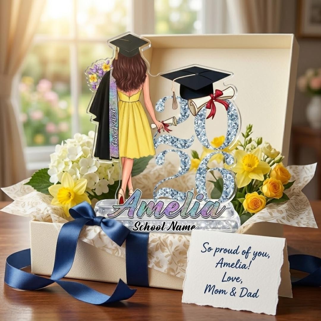Personalized Graduation Gift 2026 Girl Acrylic Plaque, Custom Name Senior Class
