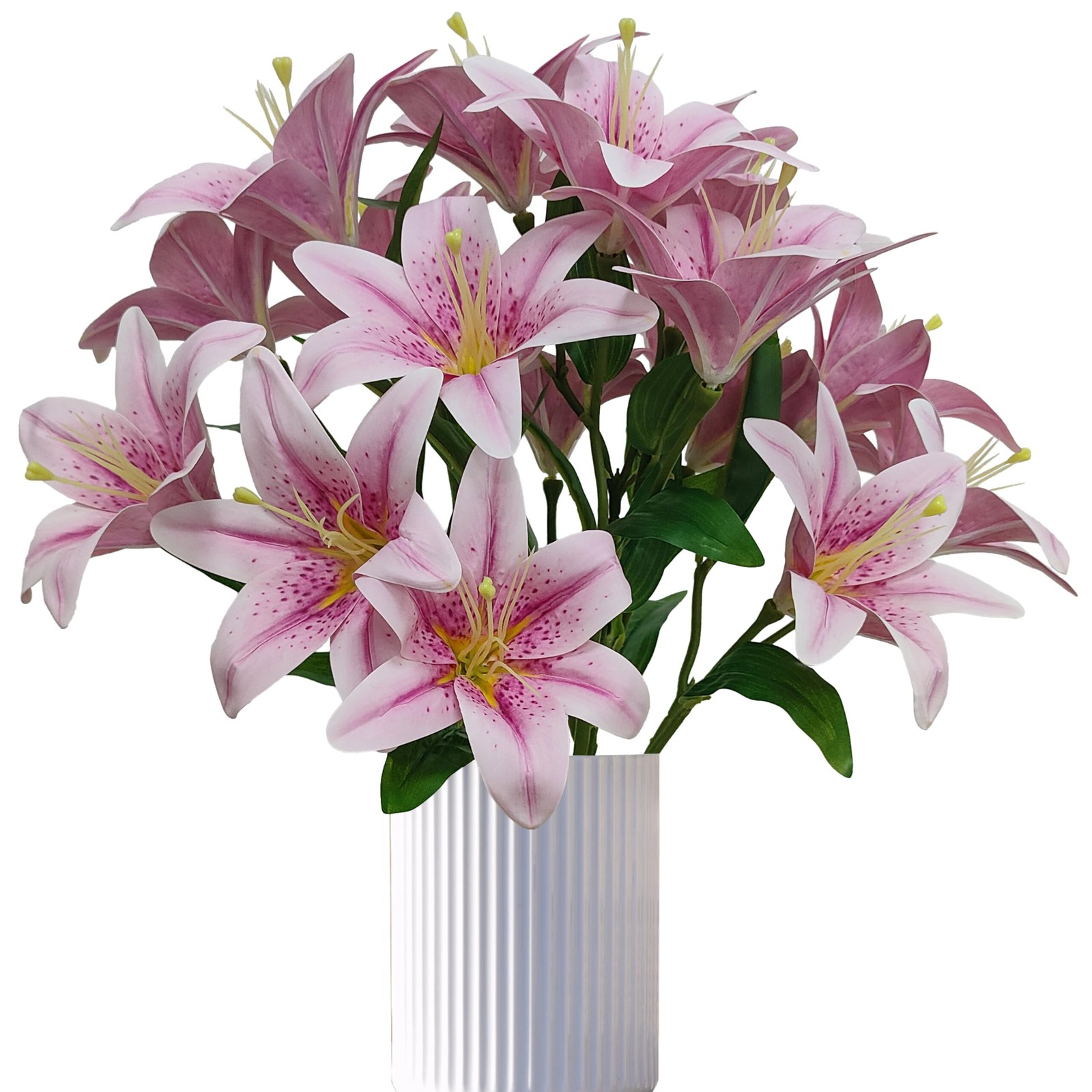 Light Purple Lillies Artificial Flowers, 6 Pcs Faux Lily Flowers,23 Inch Long…