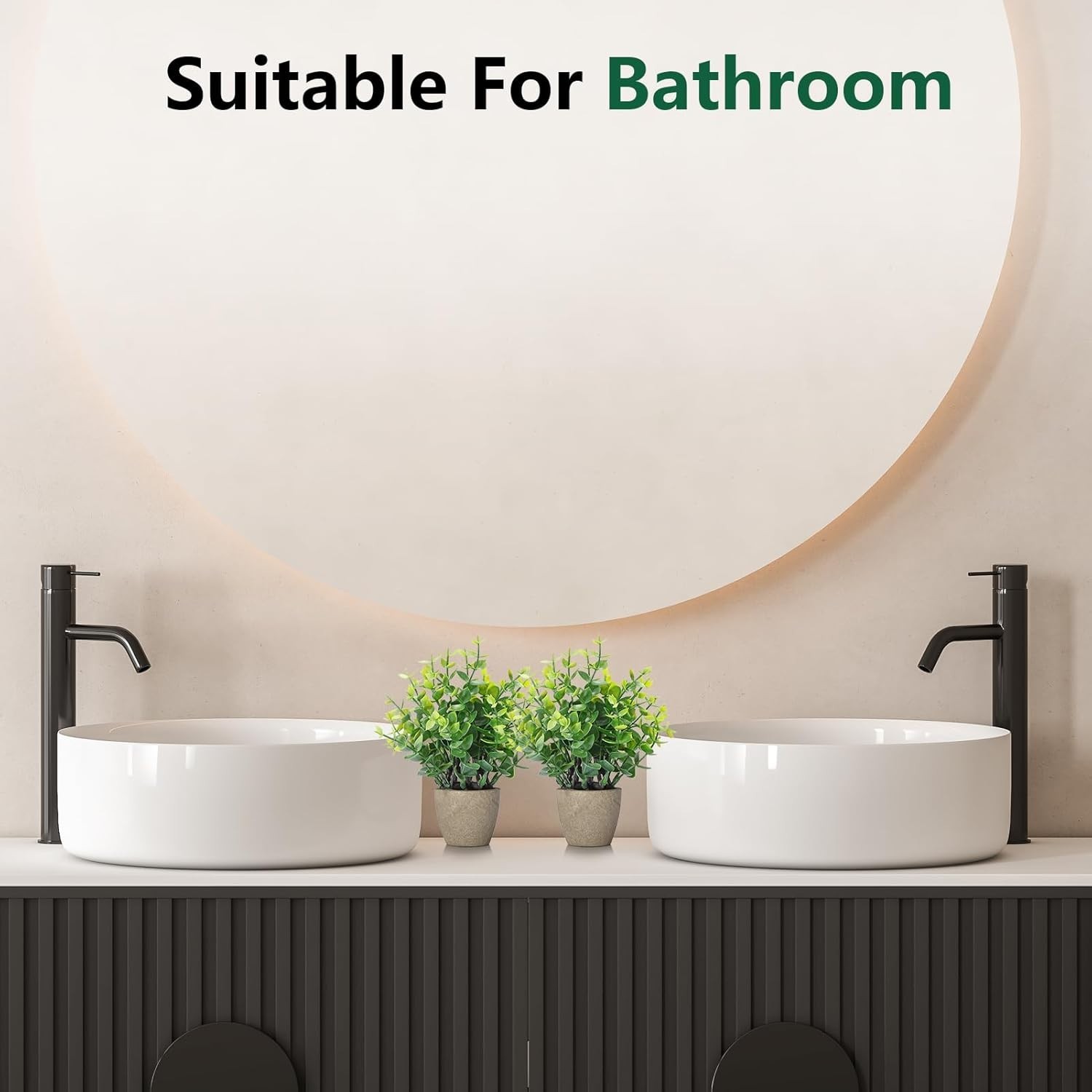 Chic 2 Pack of Mini Artificial Greenery Potted Eucalyptus for Office and Home