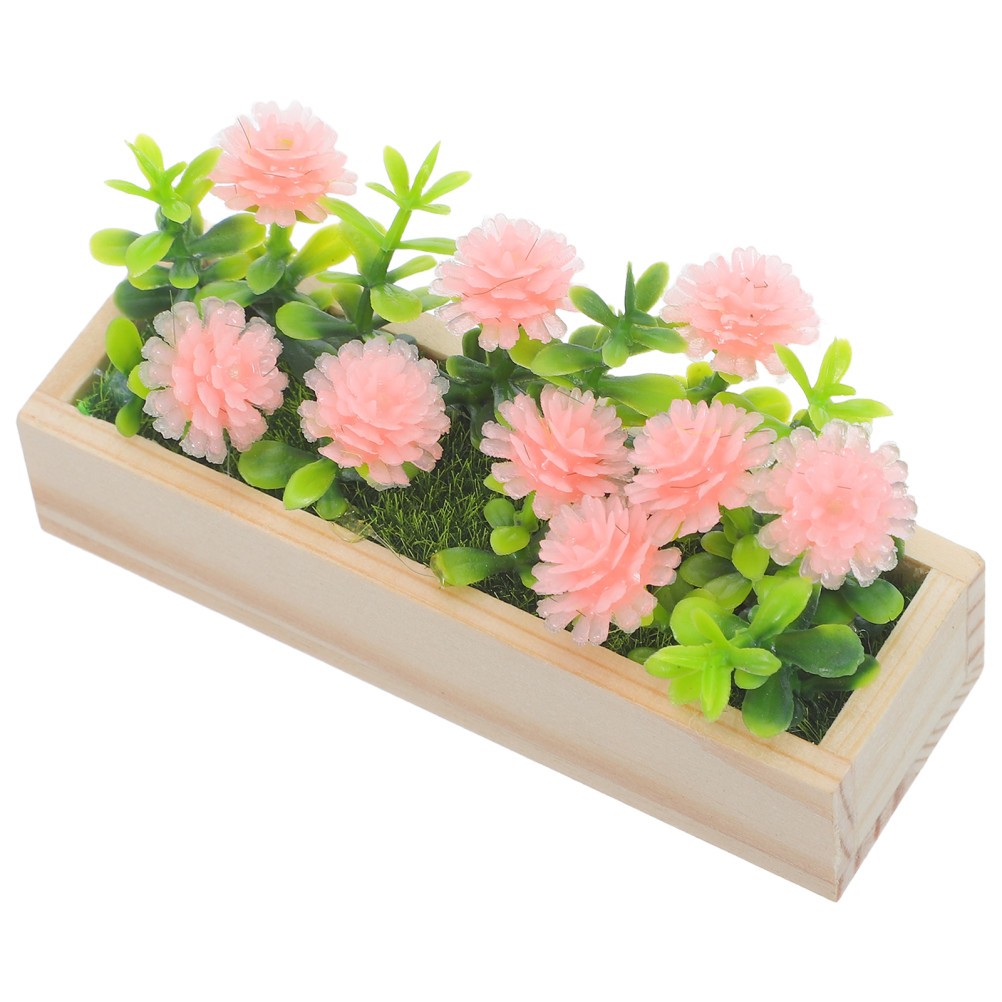 Miniature Flower Bed Simulation Floral Arrangement Box DIY Potted Planter for