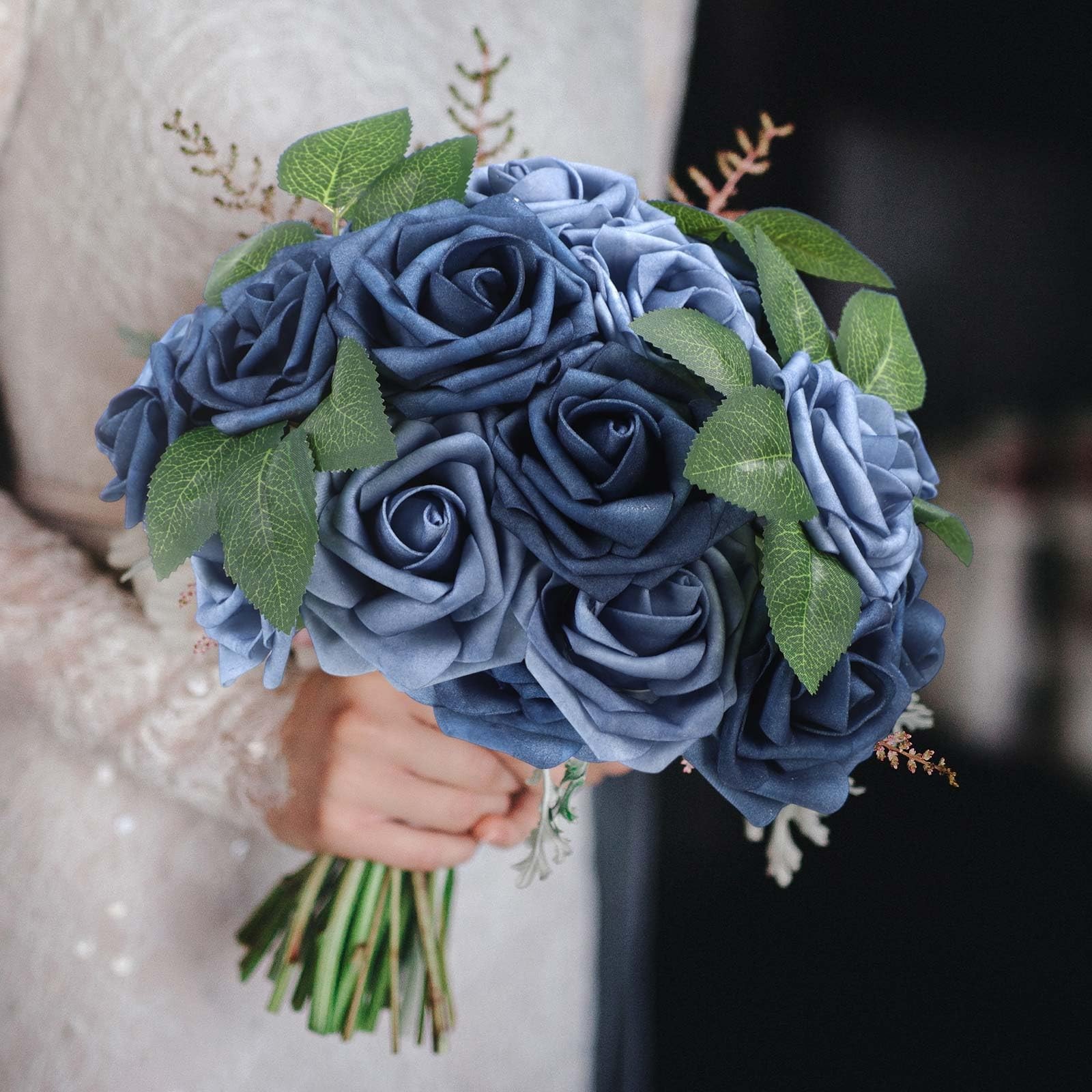 Luinabio 100 Pcs Artificial Foam Rose Flower Faux Bouquet Wedding Fake Rose G…