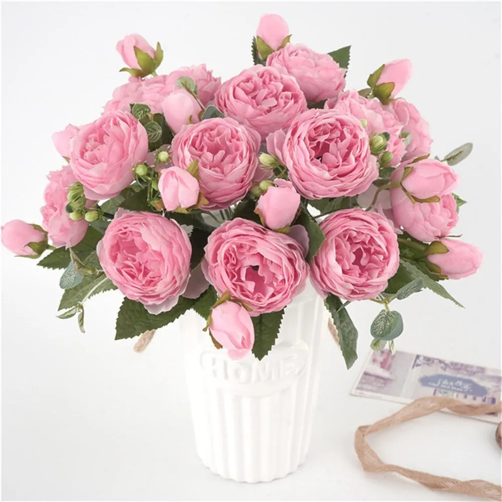 30CM Fake Roses Silk Peony Artificial Flowers Cheap New Year s Christmas