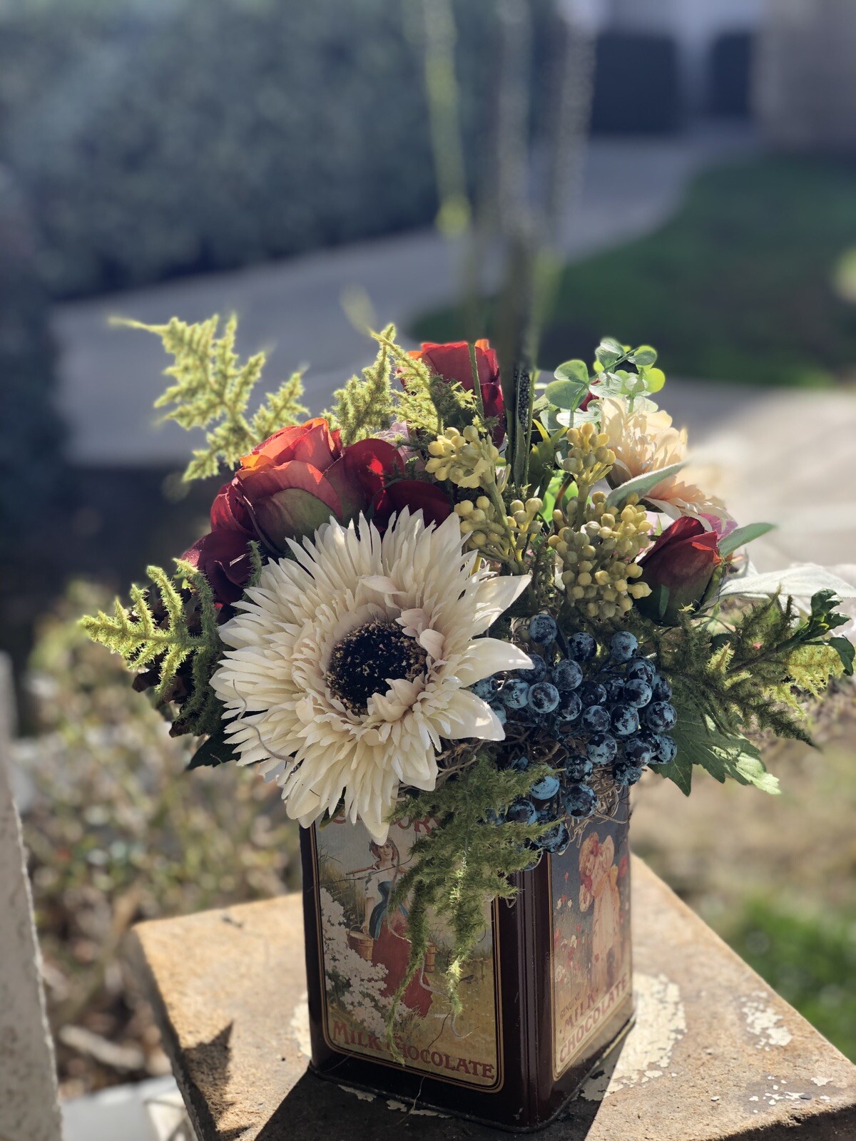 Silk Flower Arrangement / Custom Floral Centerpiece, ~20” X 15”