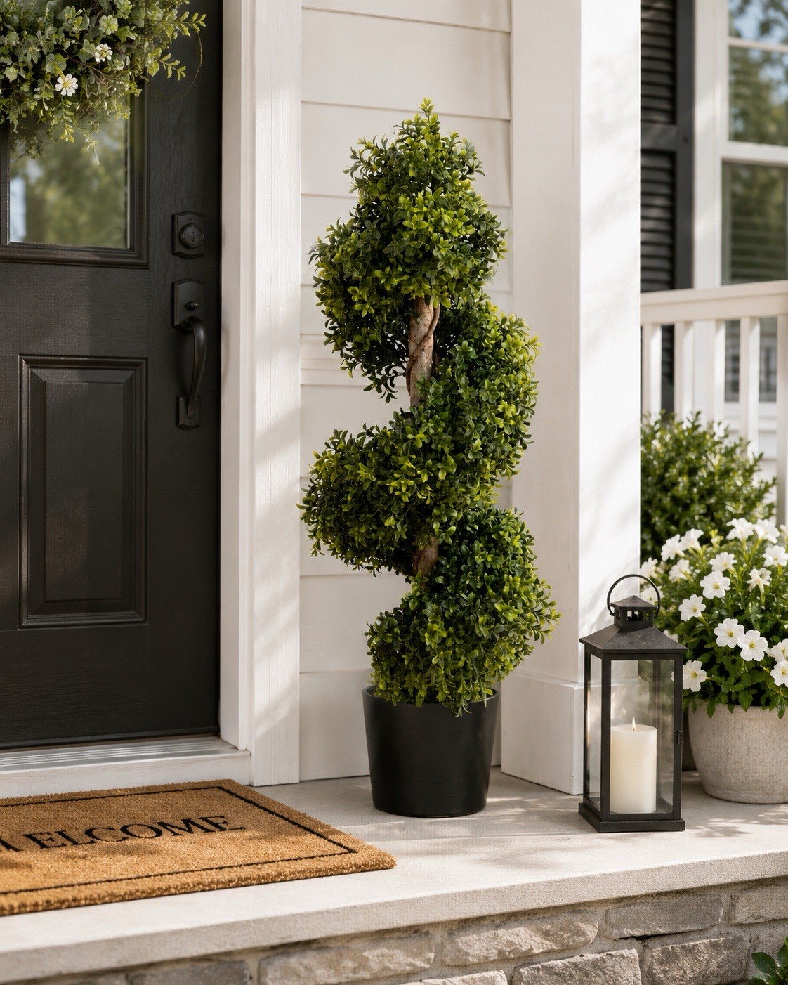 33” Boxwood Topiary Spiral Artificial Tree UV (Indoor/Outdoor). Retail $99