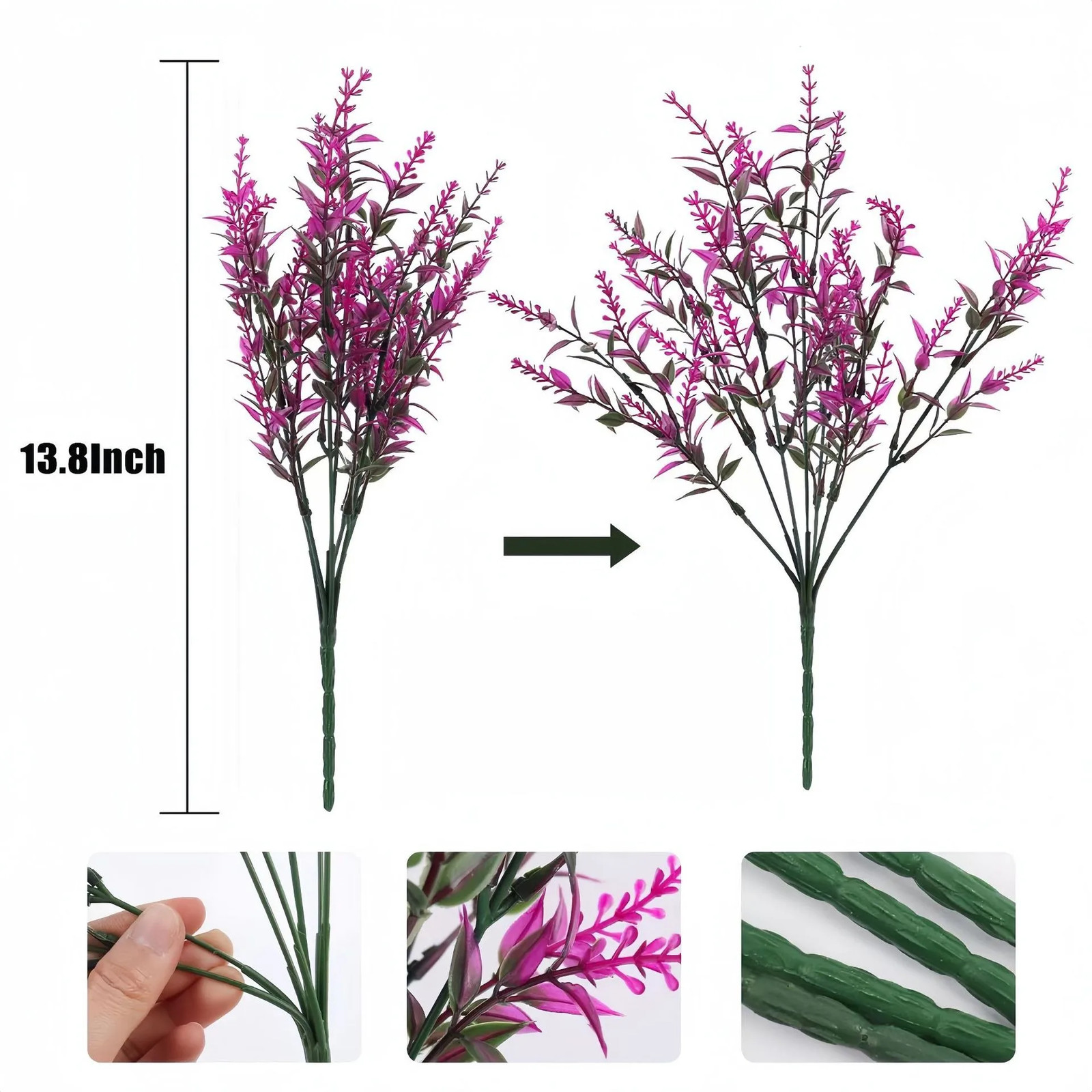 1/3/5Pcs Artificial Flowers 35CM Faux Plants for Home Room Table Decor Wedding D