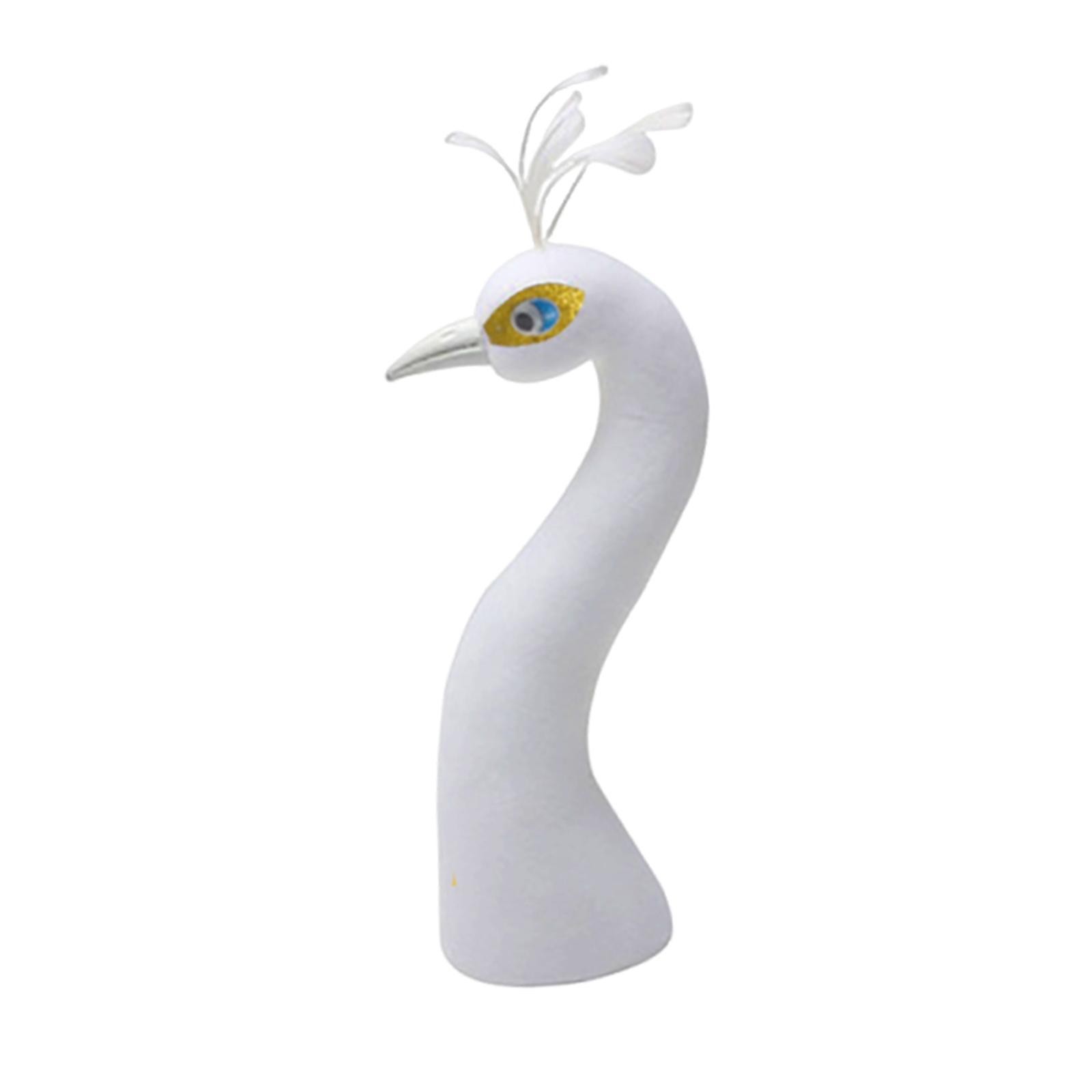 Peacock Mannequin Head Collectible Sculpture Suitable for Home Cabinet Bookshelf
