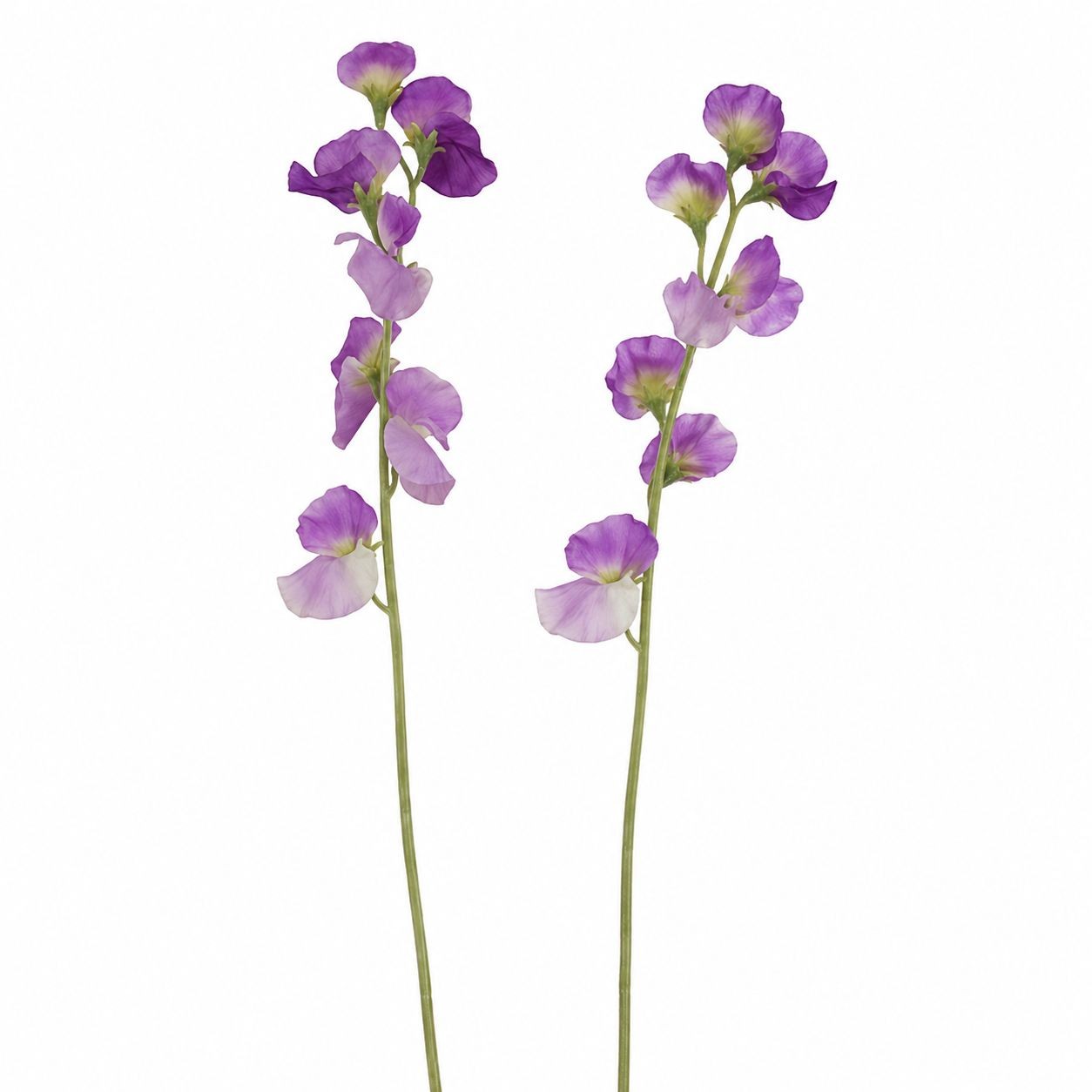 Purple Sweet Pea Flower Stems Faux Floral Spray Cottagecore Wedding Decor Rustic