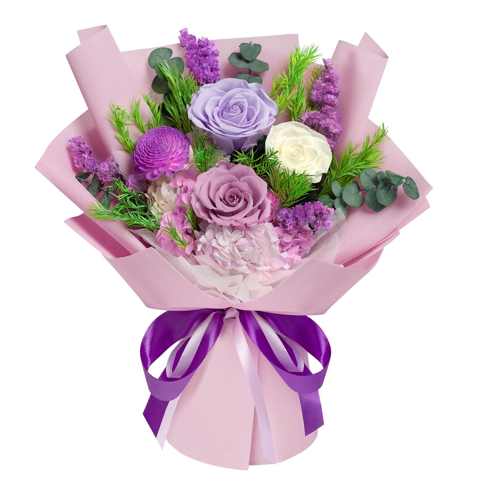 Preserved Flowers Bouquet – Birthday Gifts for Women, Real Flowers for Delive…