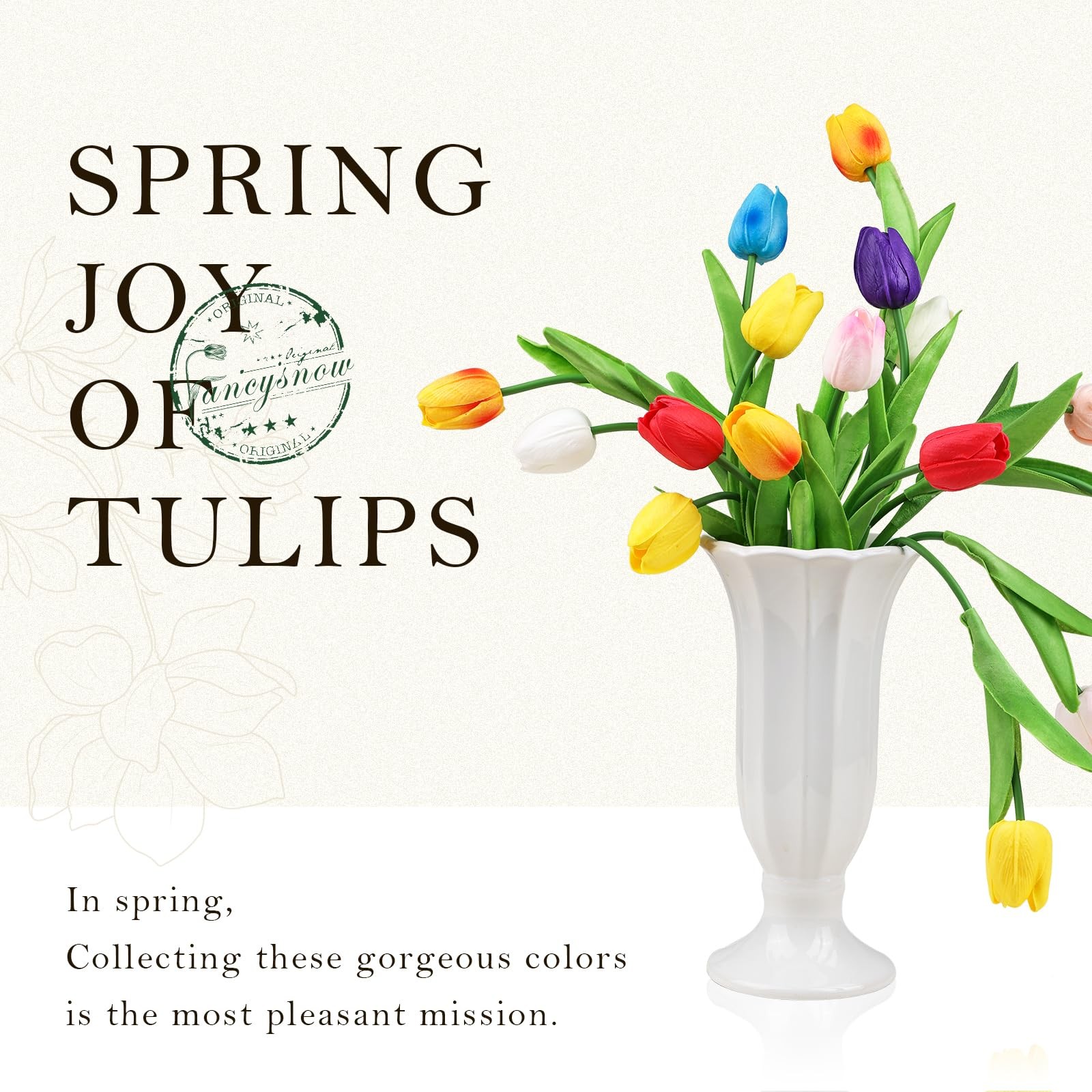 28 PCS Colorful Faux PU Real Touch Tulips Artificial Flowers Home Decor
