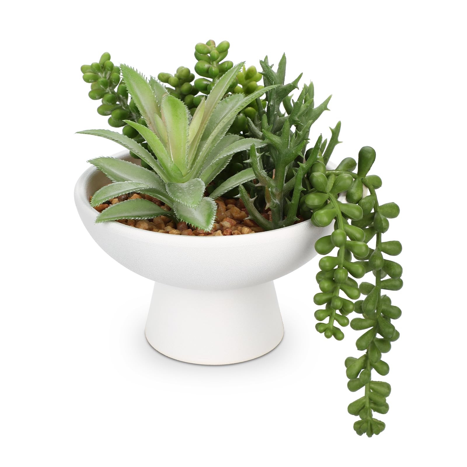 7.5” Small Succulents Plants Artificial in Ceramic Pots Potted Faux Succulent…