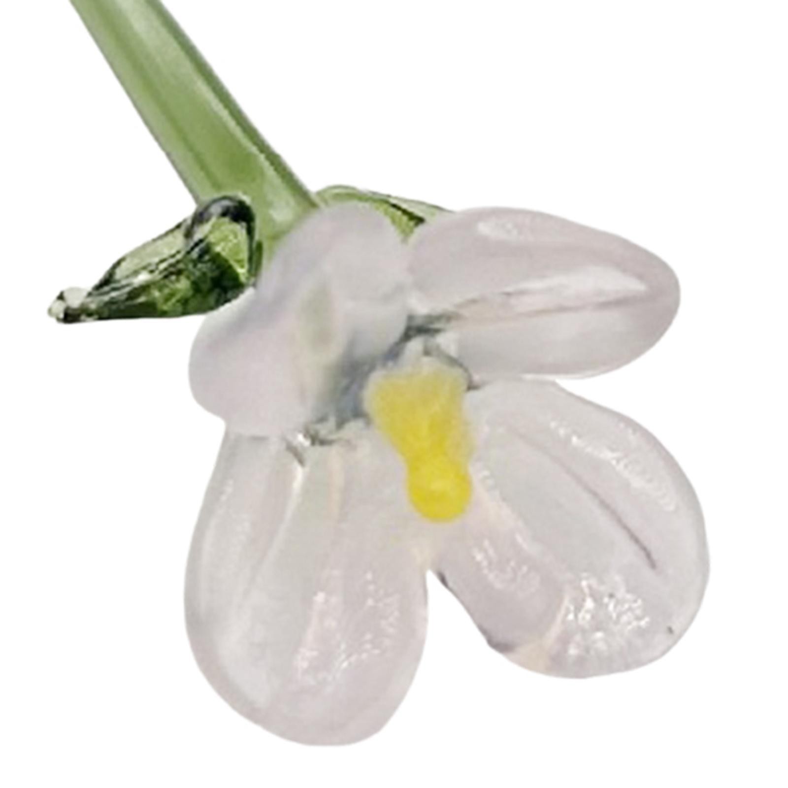 Miniature Hand-Blown Glass Flower Bouquet in Tiny Clear Vase