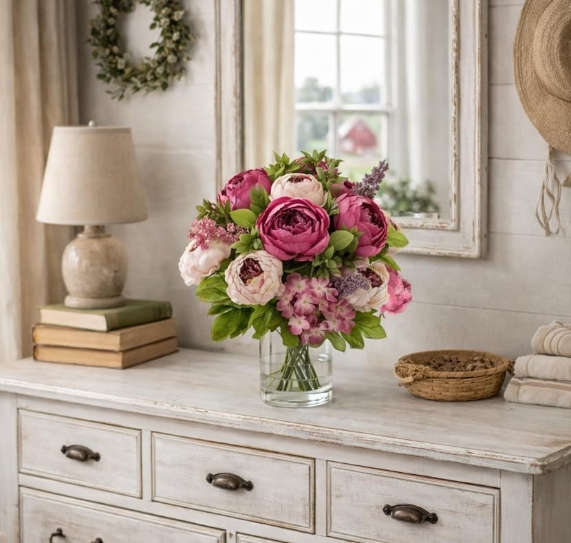 Soft Rose Hydrangea Floral Arrangement