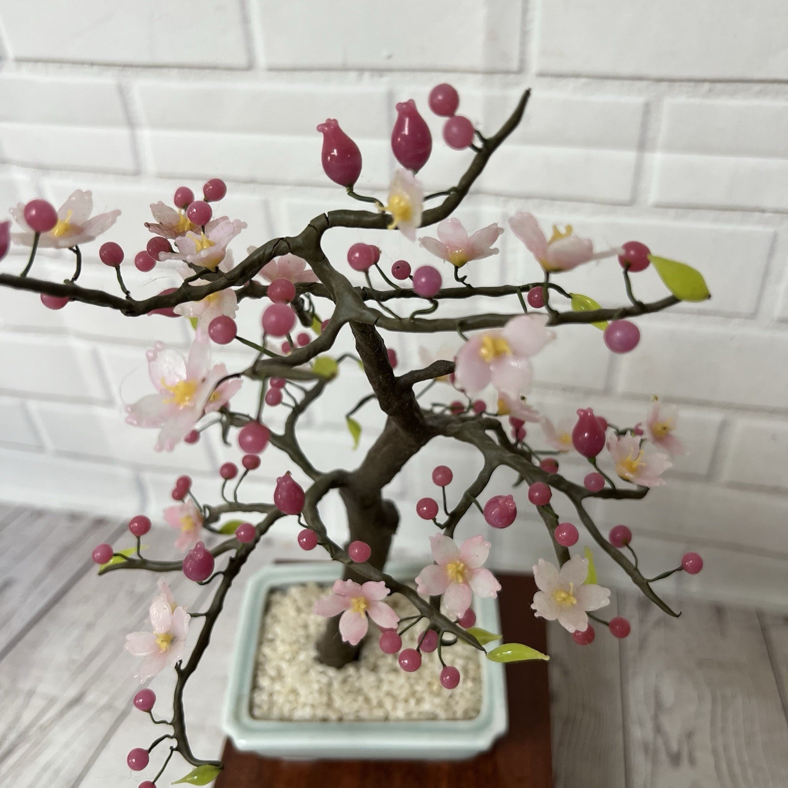 10” Artificial Cherry Blossom Bonsai Tree Decorative Pink