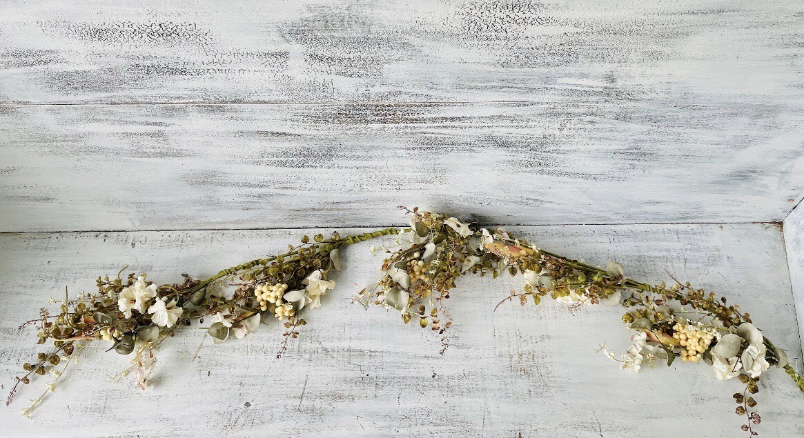 Mixed Cream Fall Farmhouse Floral Garland NEW 40”
