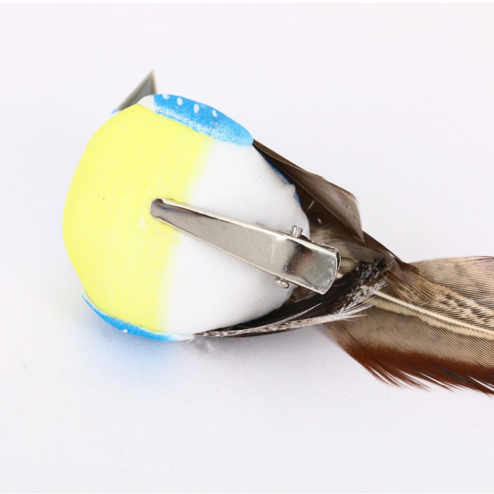 Green Artificial Simulation Bird Tree Ornaments Realistic Feather Birds