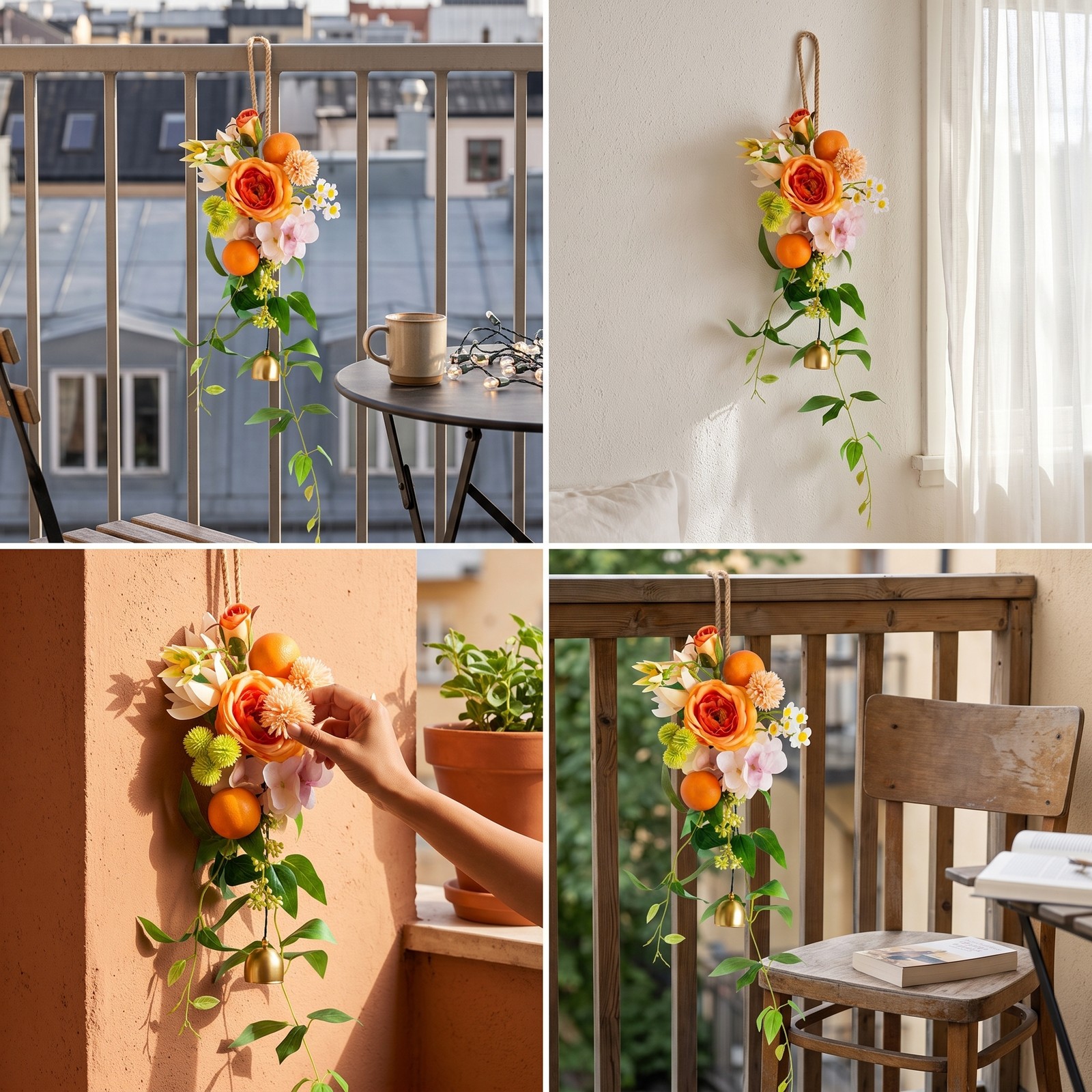 Artificial Wreath Flower Door Hanging for Wall Mounted Decor