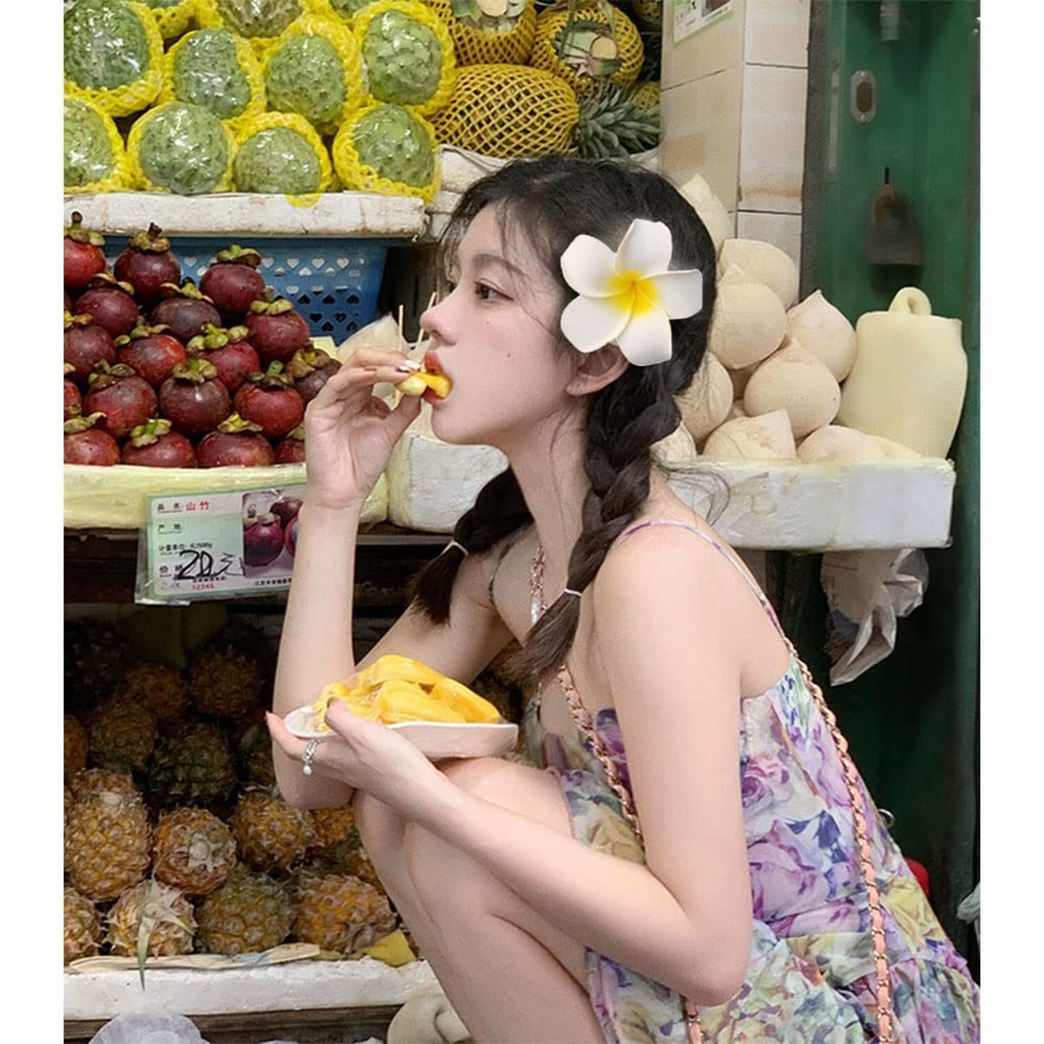 12PCS 2.4Inch White Foam Hawaiian Frangipani Artificial Plumeria Flower Hat H…