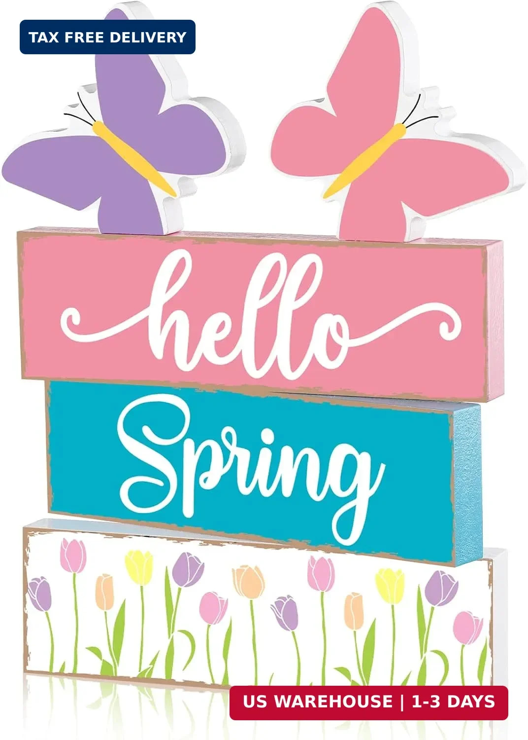 5 Pcs Hello Spring Table Centerpieces Decoration Farmhouse Spring Home House Dec