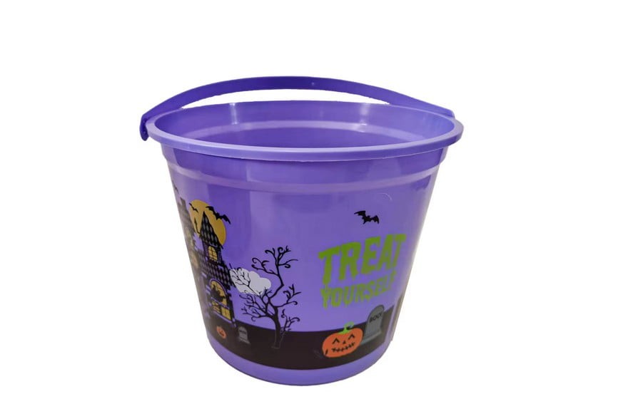 Printed Halloween Pail 9.45 in Assorted Pack of 2
