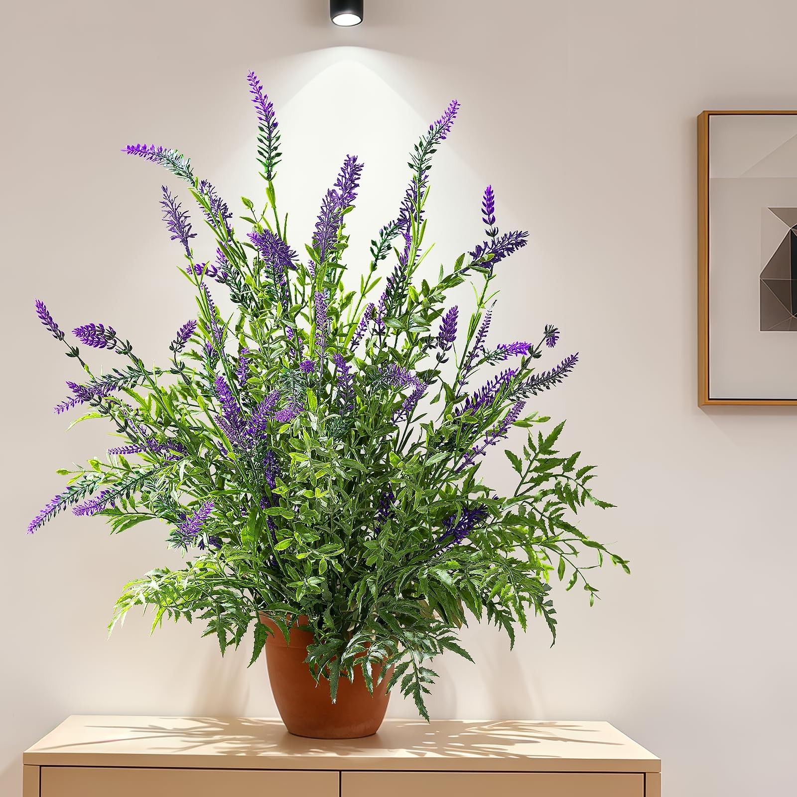 2 Pack Artificial Lavender Plants in Pots Artificial Potted Plants Fake Flowe…