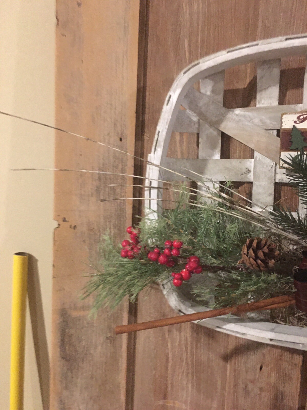Christmas Wreath/ Tobacco Basket 12×18” Farmhouse Style “Have Yourself A Merry”