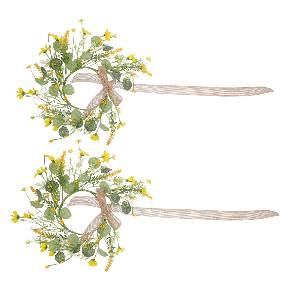 2Pcs Colorful Reusable Floral Wreaths for Spring Party Decorations