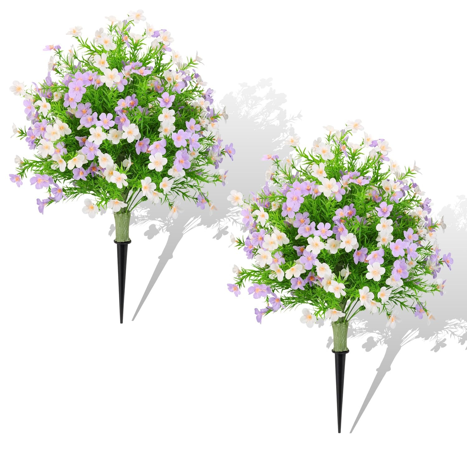 Artificial Boxwood Topiary Ball Trees 22.5″ Set of 2 White Purple – UV