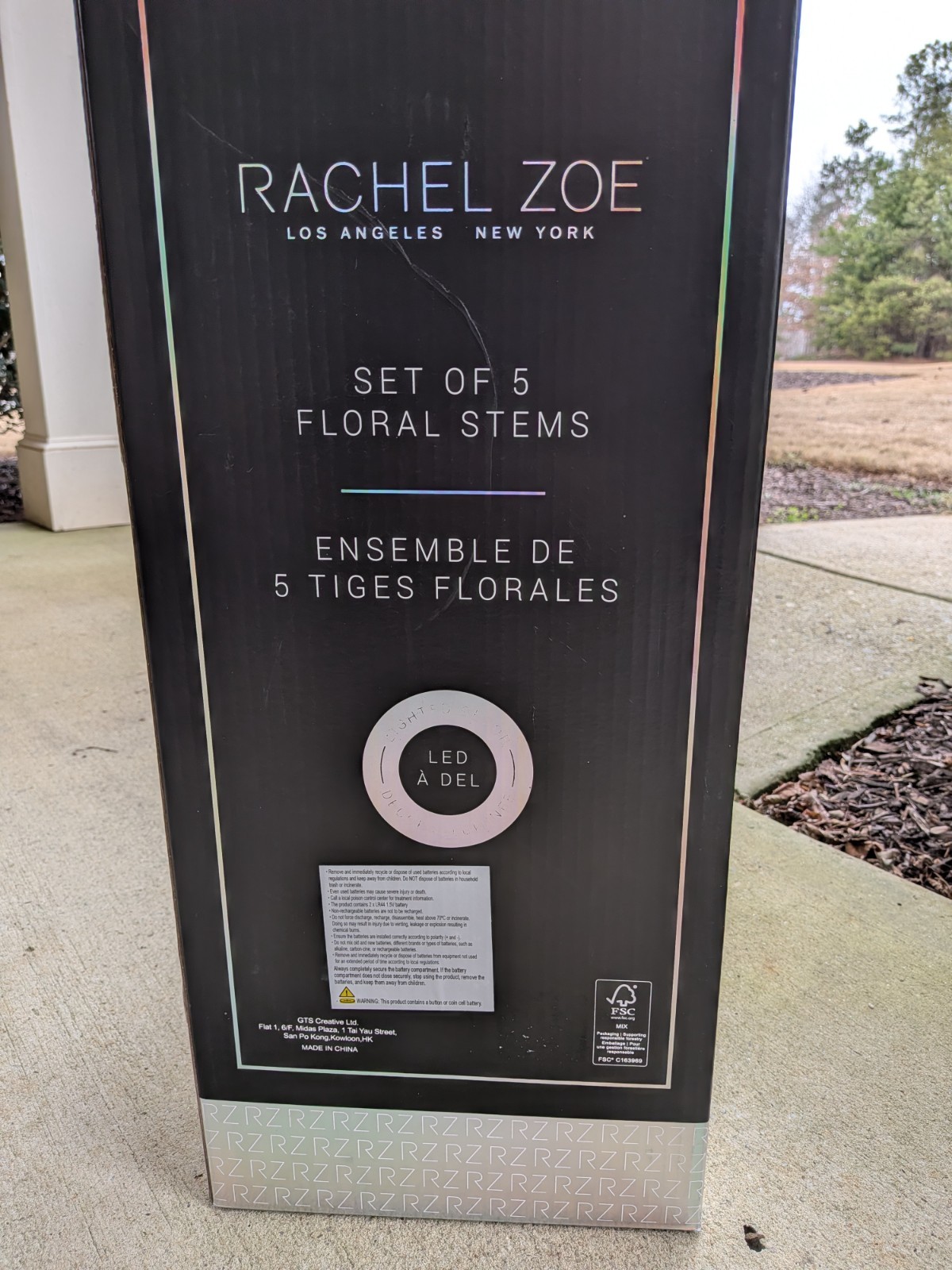Rachel Zoe Iridescent Flowers Set of 5 Floral Stems LED Lighted Decor NIB