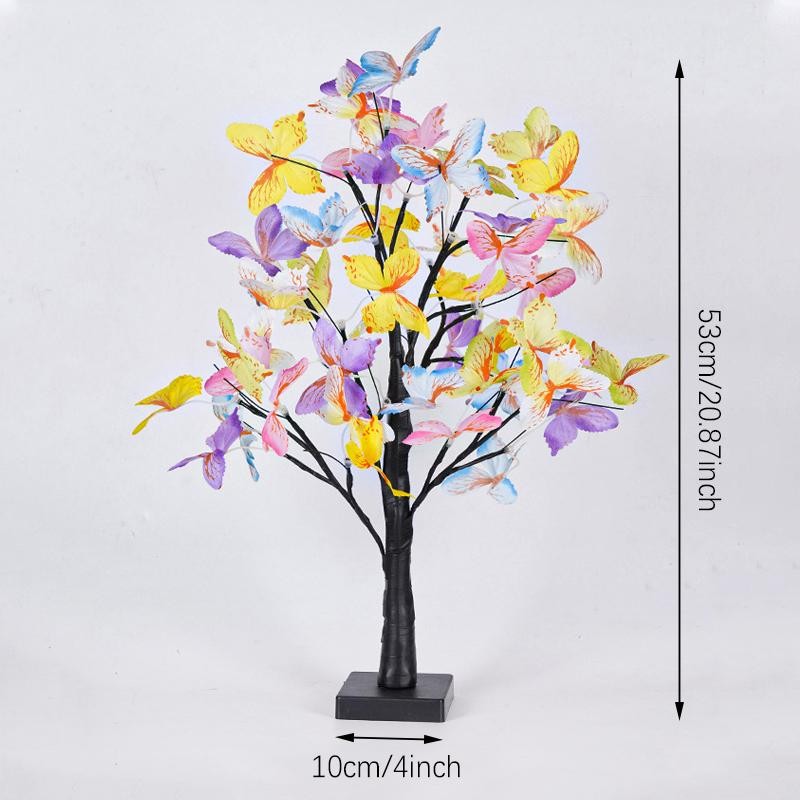 Tabletop Bonsai Tree LED Light Butterfly Design DIY Night Lamp Home Decor