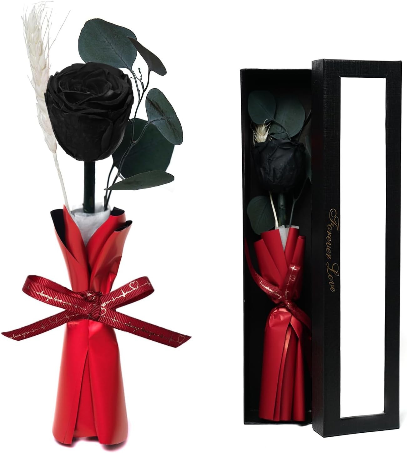 Delicate Black Preserved Roses Gift Box – Perfect for Anniversaries & Birthdays